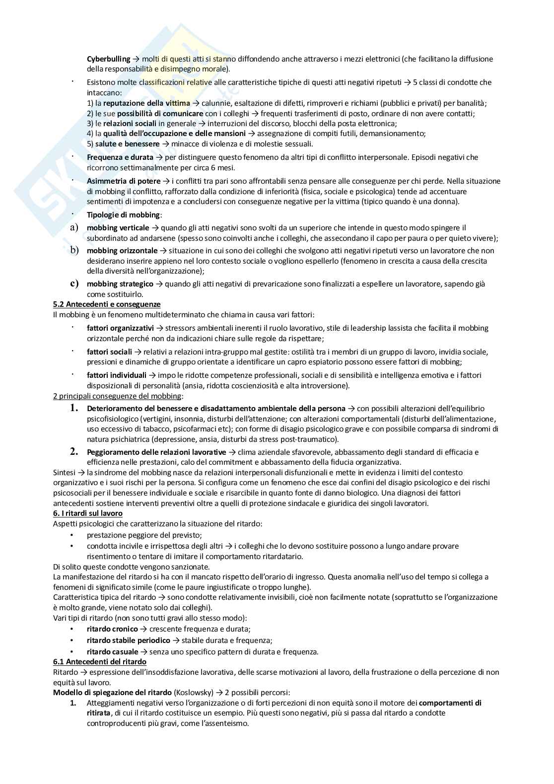 Riassunto esame Psicologia di comunità, Prof. Occhini Laura, libro consigliato Psicologia del lavoro, Fraccarioli Pag. 36