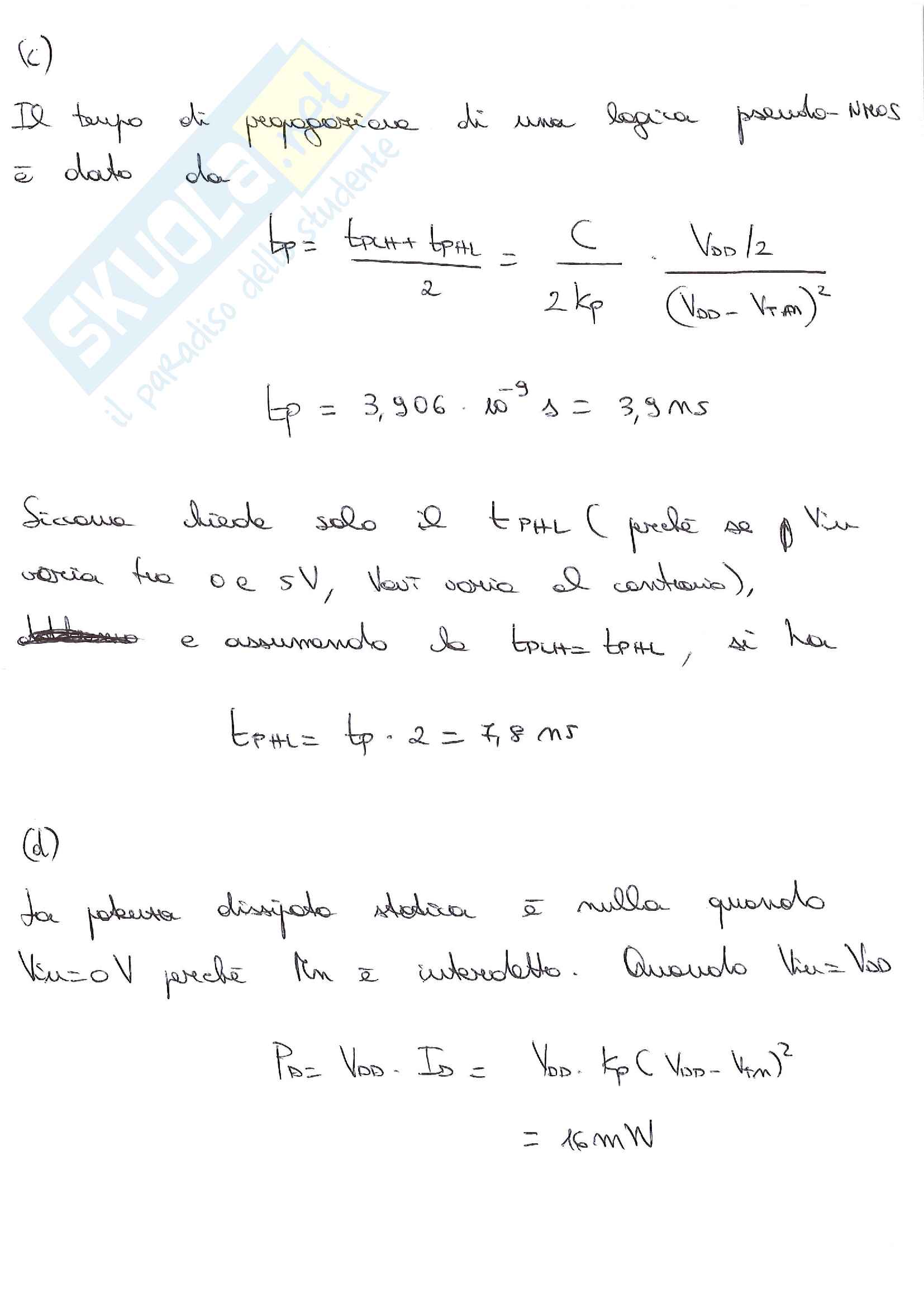 E2 3 Esercizio Pseudo NMOS Fiorini commentato e svolto passo passo Pag. 6