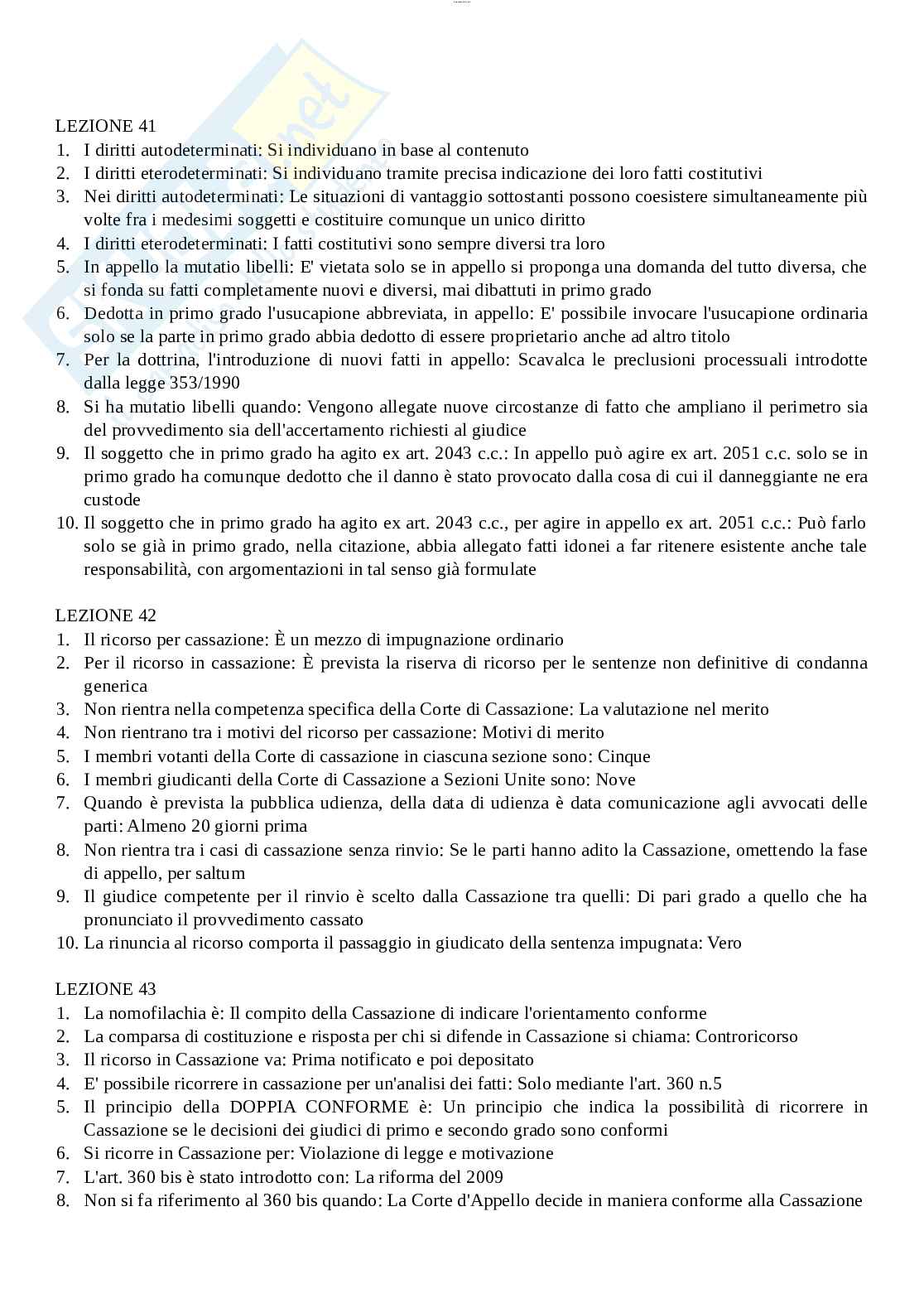 Paniere esame Diritto processuale civile  Pag. 16