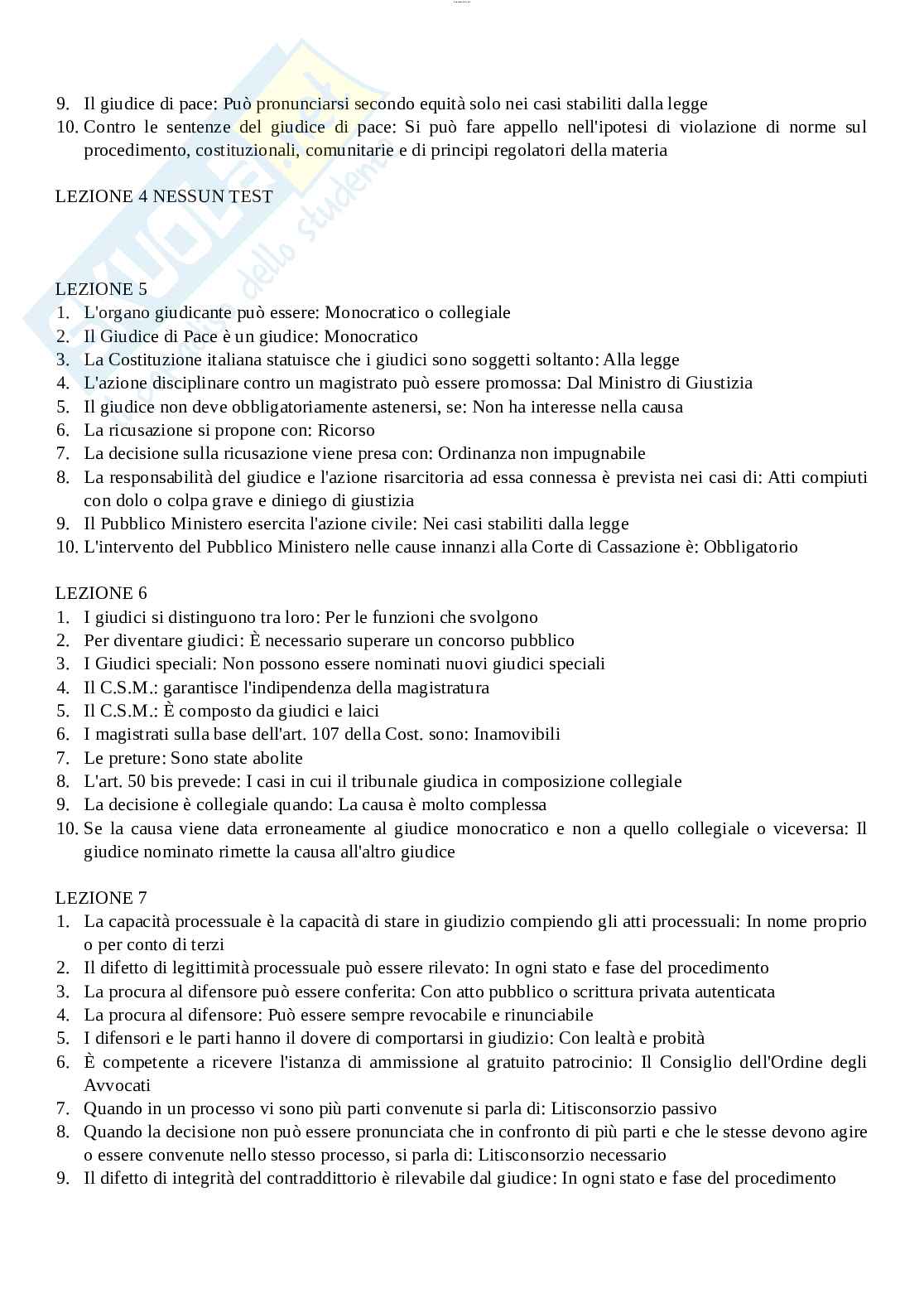 Paniere esame Diritto processuale civile  Pag. 2