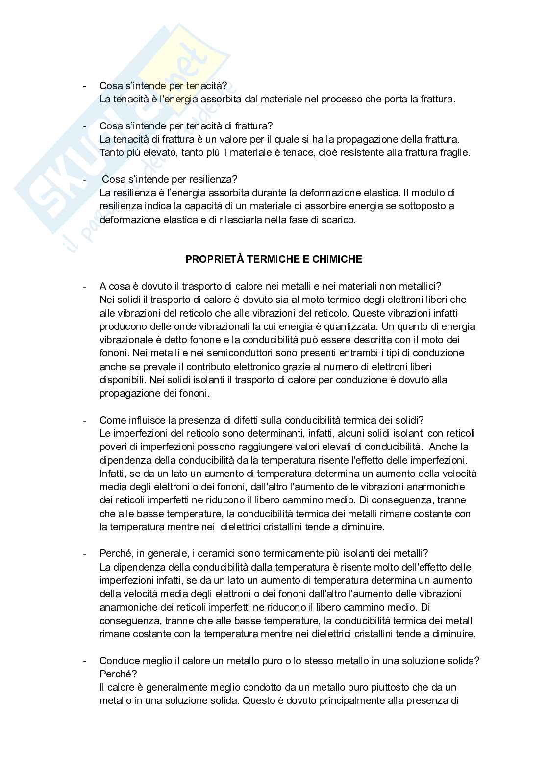 Domande Tecnologia dei materiali e chimica applicata Pag. 16