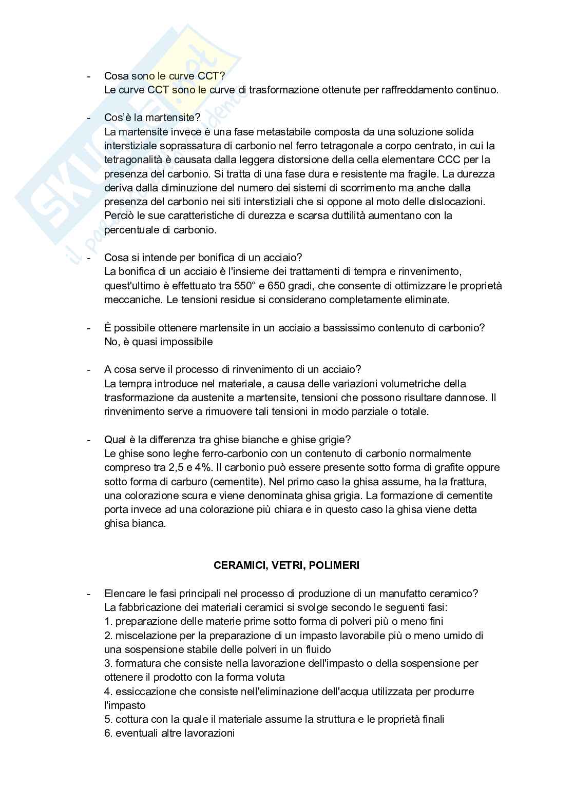 Domande Tecnologia dei materiali e chimica applicata Pag. 21