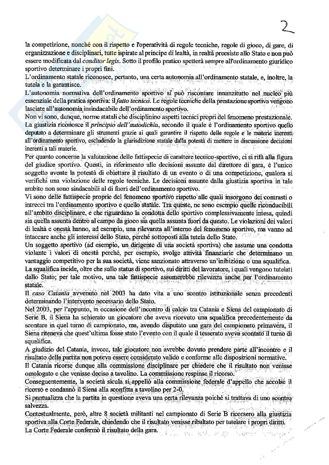 Diritto dell'ordinamento sportivo  Pag. 2