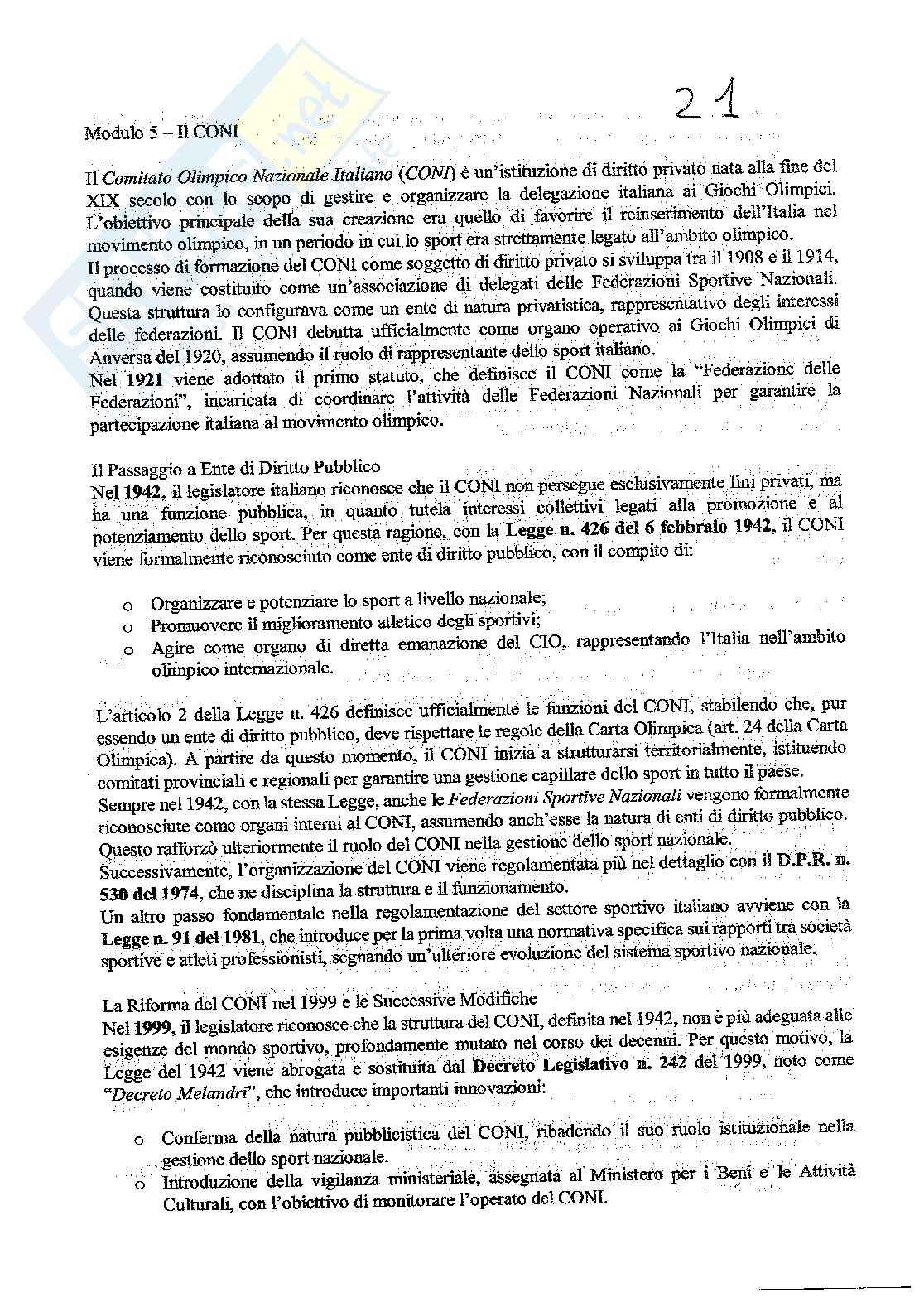 Diritto dell'ordinamento sportivo  Pag. 21