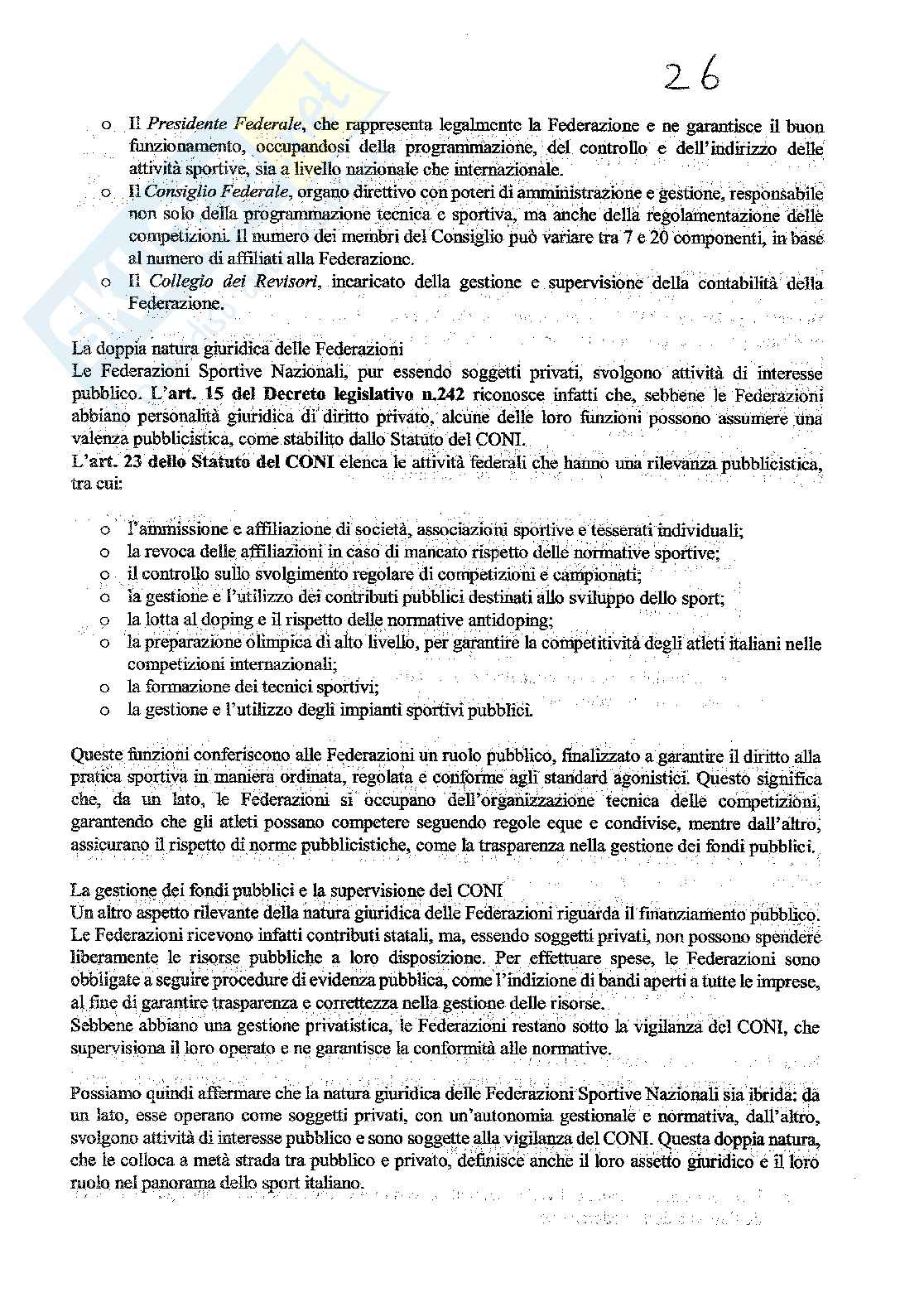 Diritto dell'ordinamento sportivo  Pag. 26