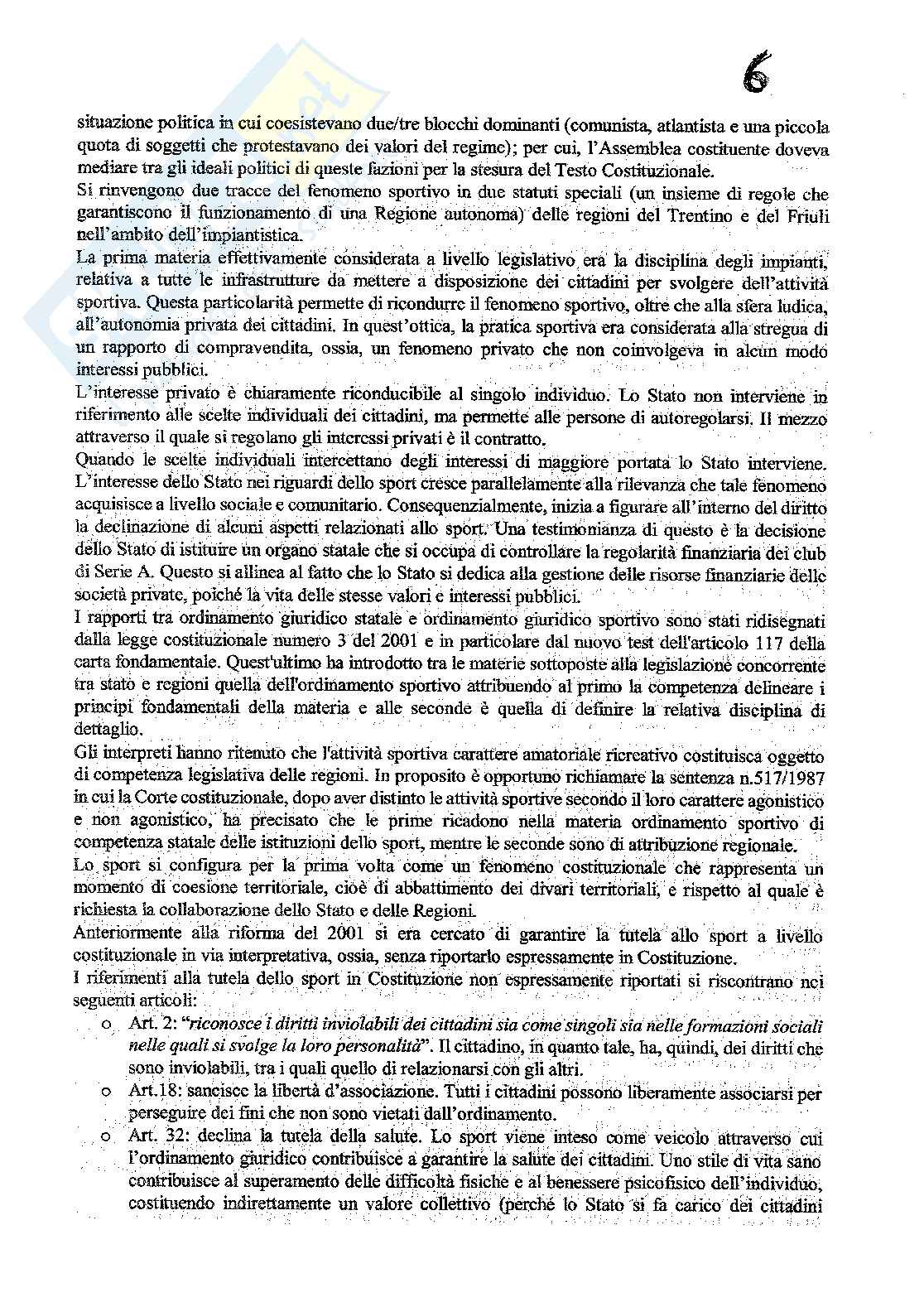Diritto dell'ordinamento sportivo  Pag. 6