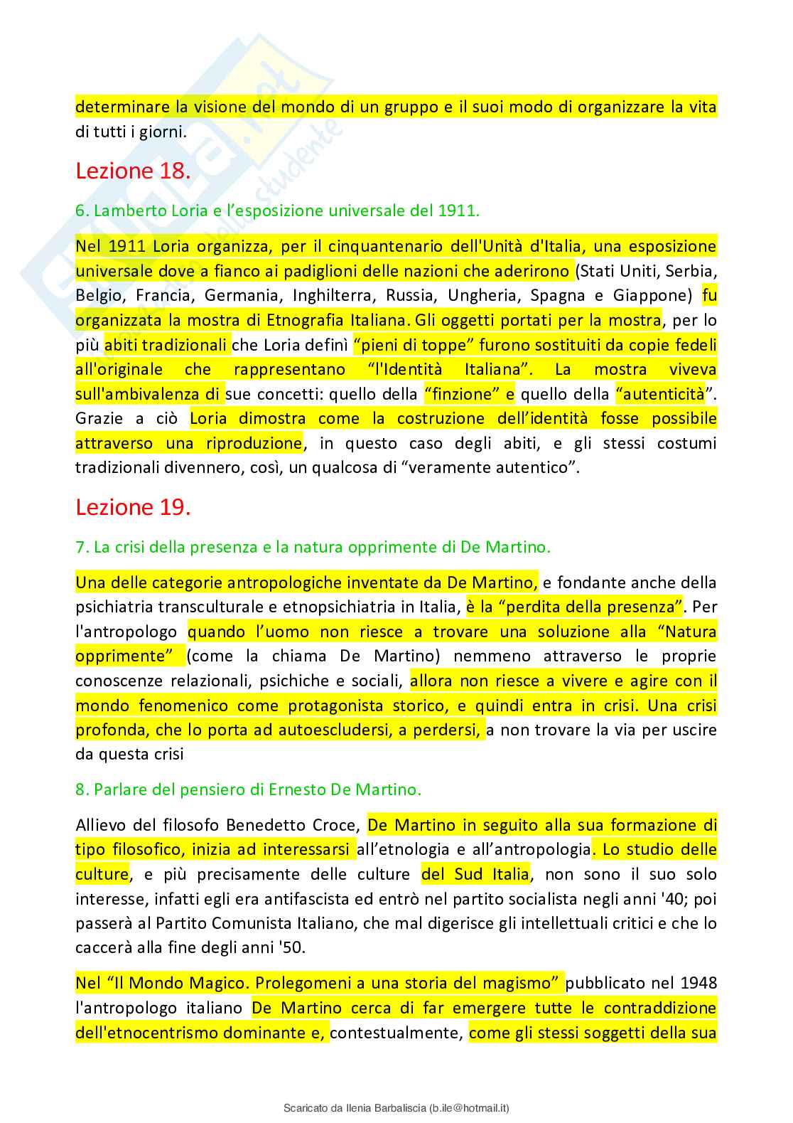 Domande aperte Antropologia Pag. 11