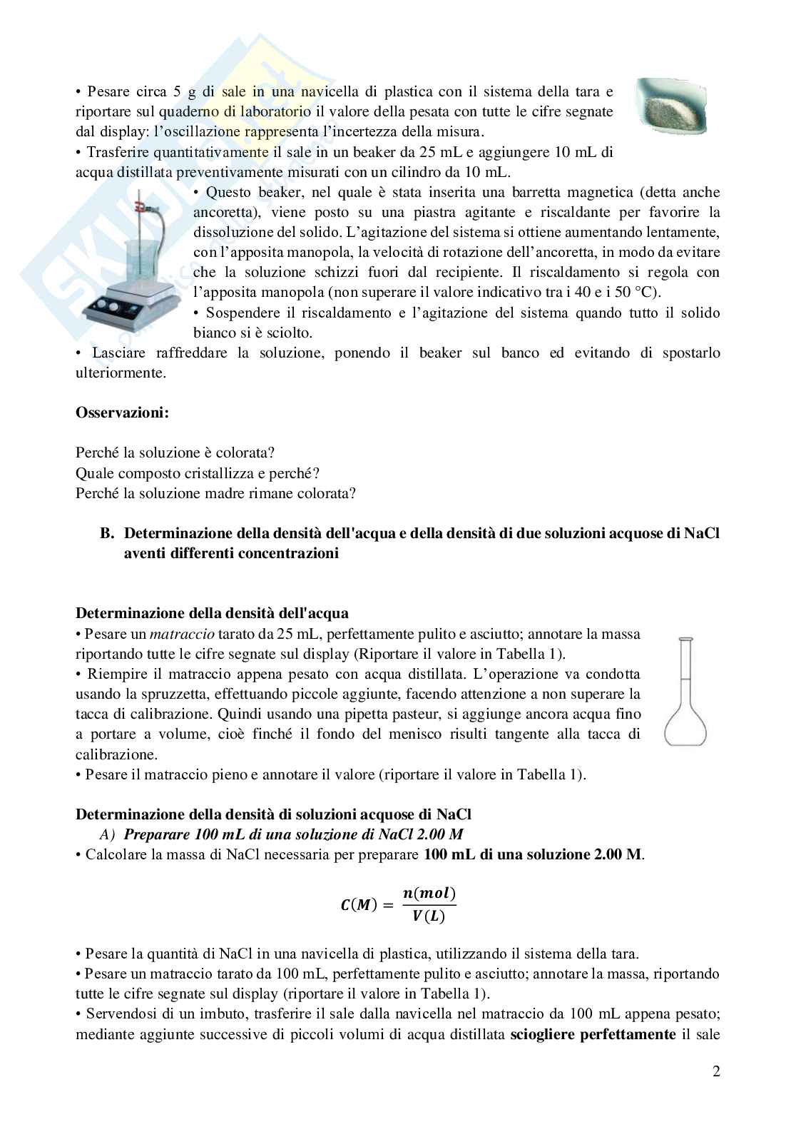 Esercitazioni laboratorio Chimica inorganica Pag. 2