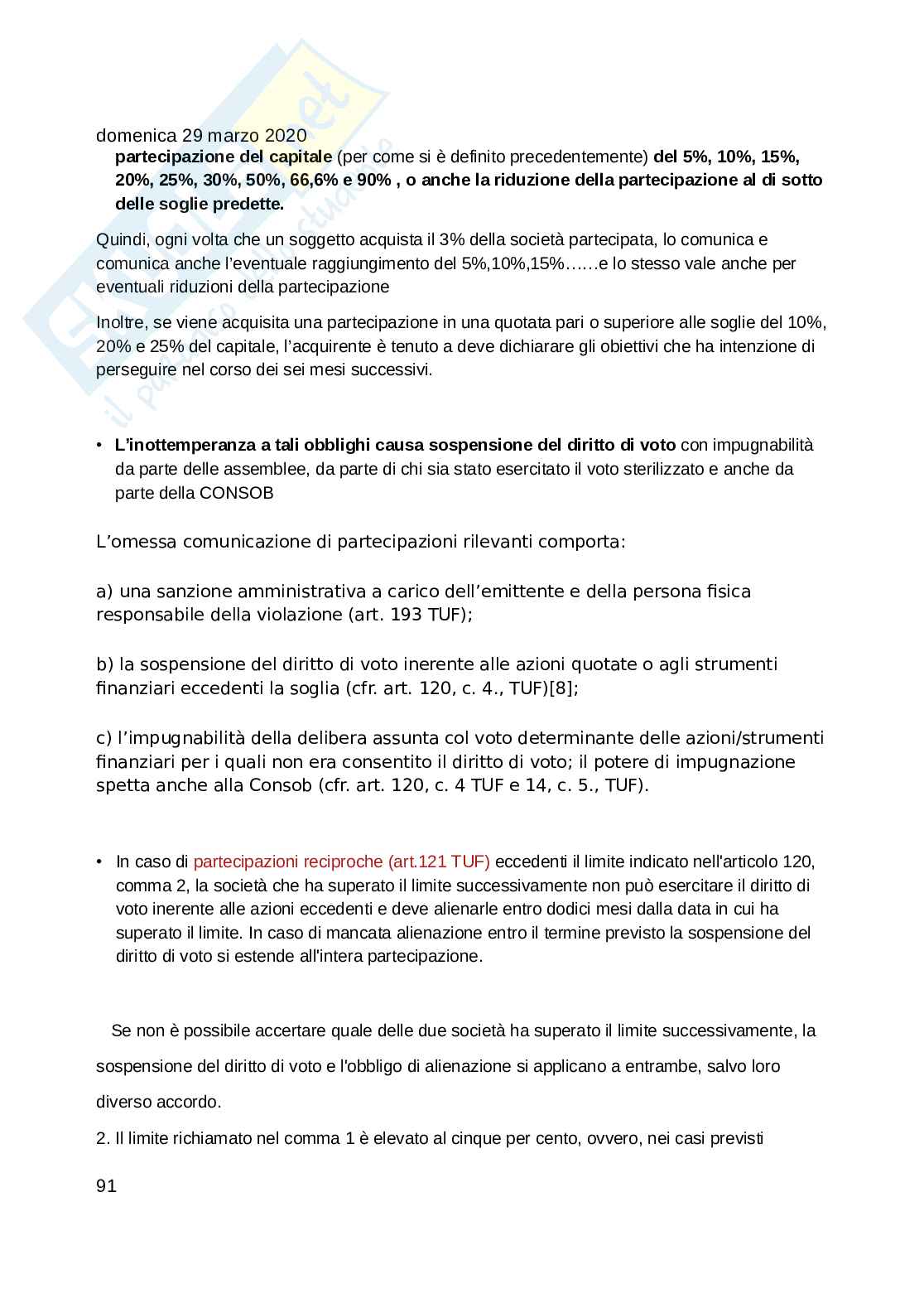 Le società per azioni Pag. 91
