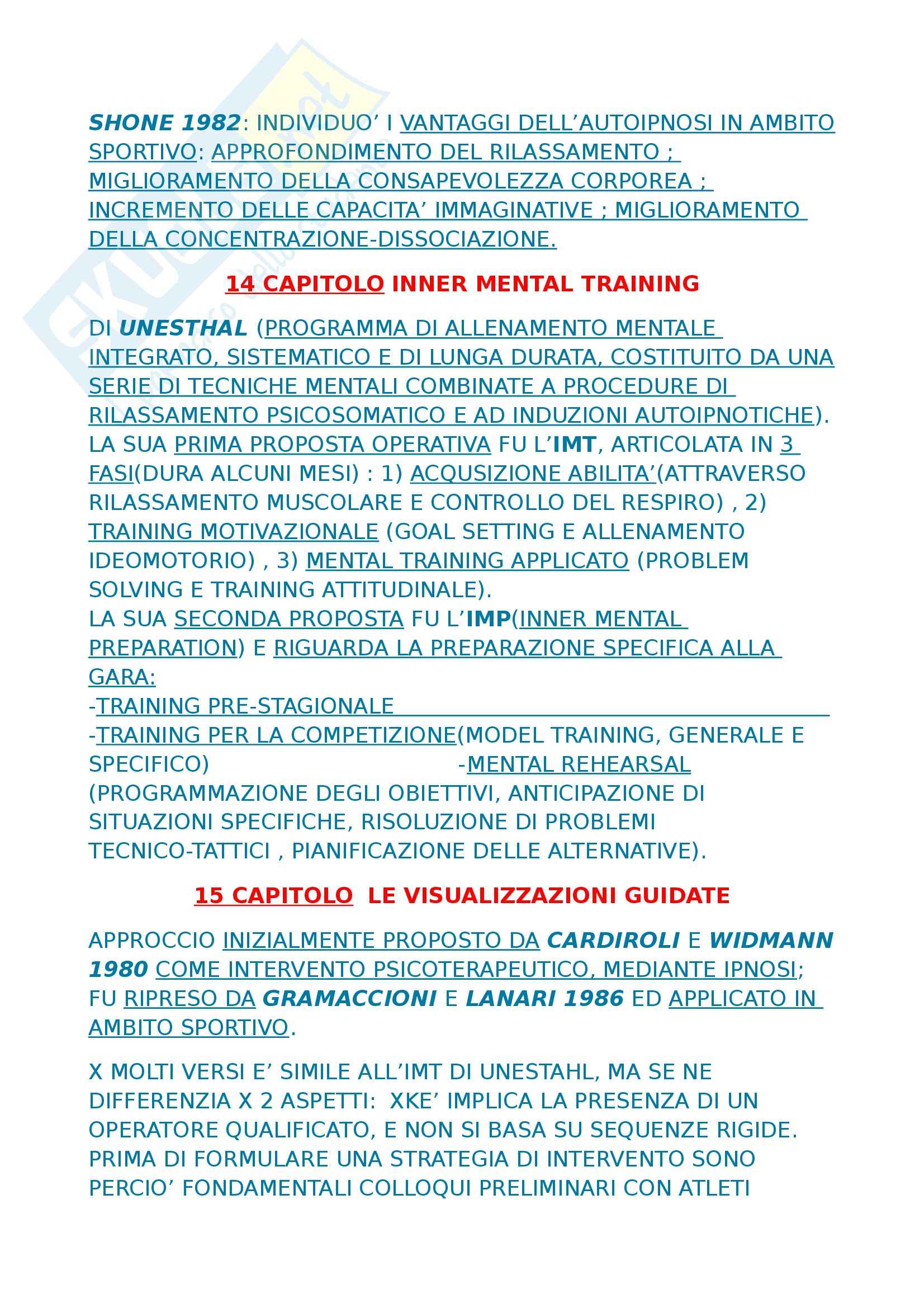 Metodi e didattiche delle attività sportive I - mental training Pag. 16