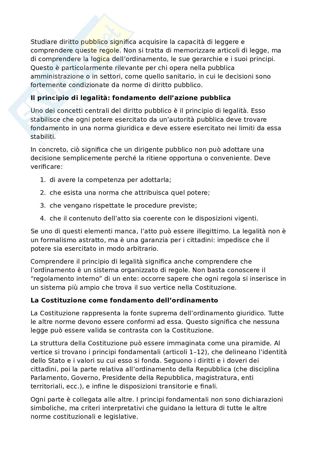 Appunti lezioni Diritto pubblico e della legislazione sanitaria Pag. 2