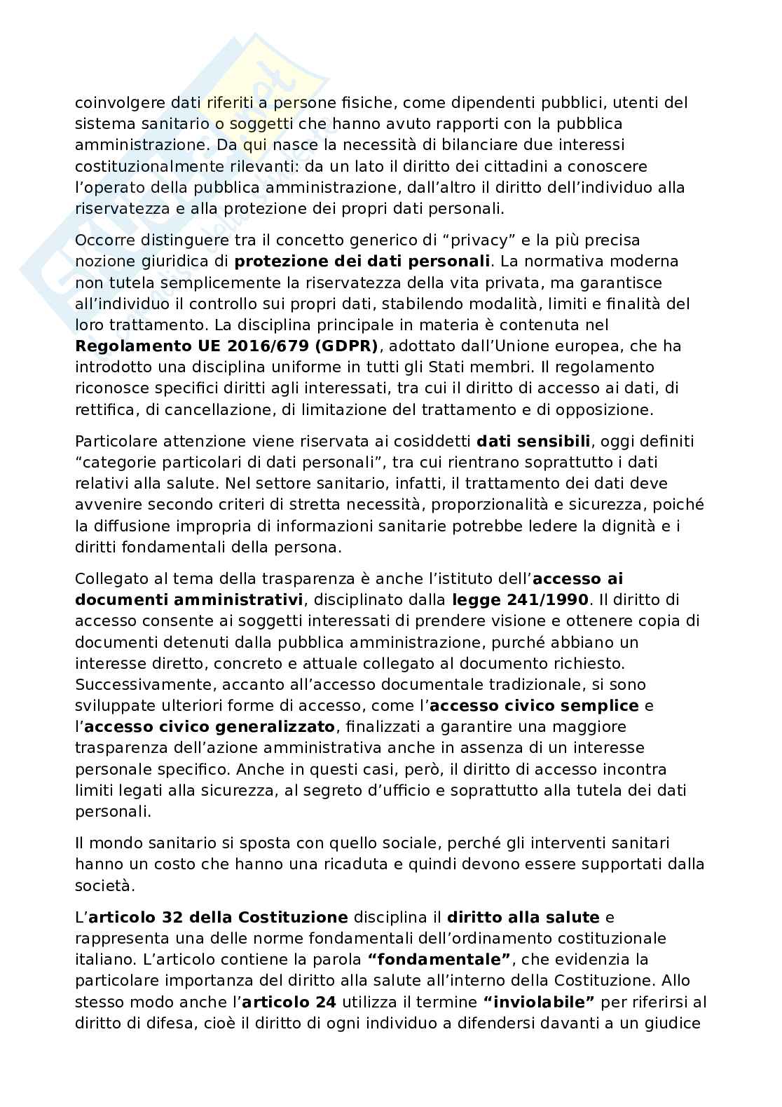 Appunti lezioni Diritto pubblico e della legislazione sanitaria Pag. 61