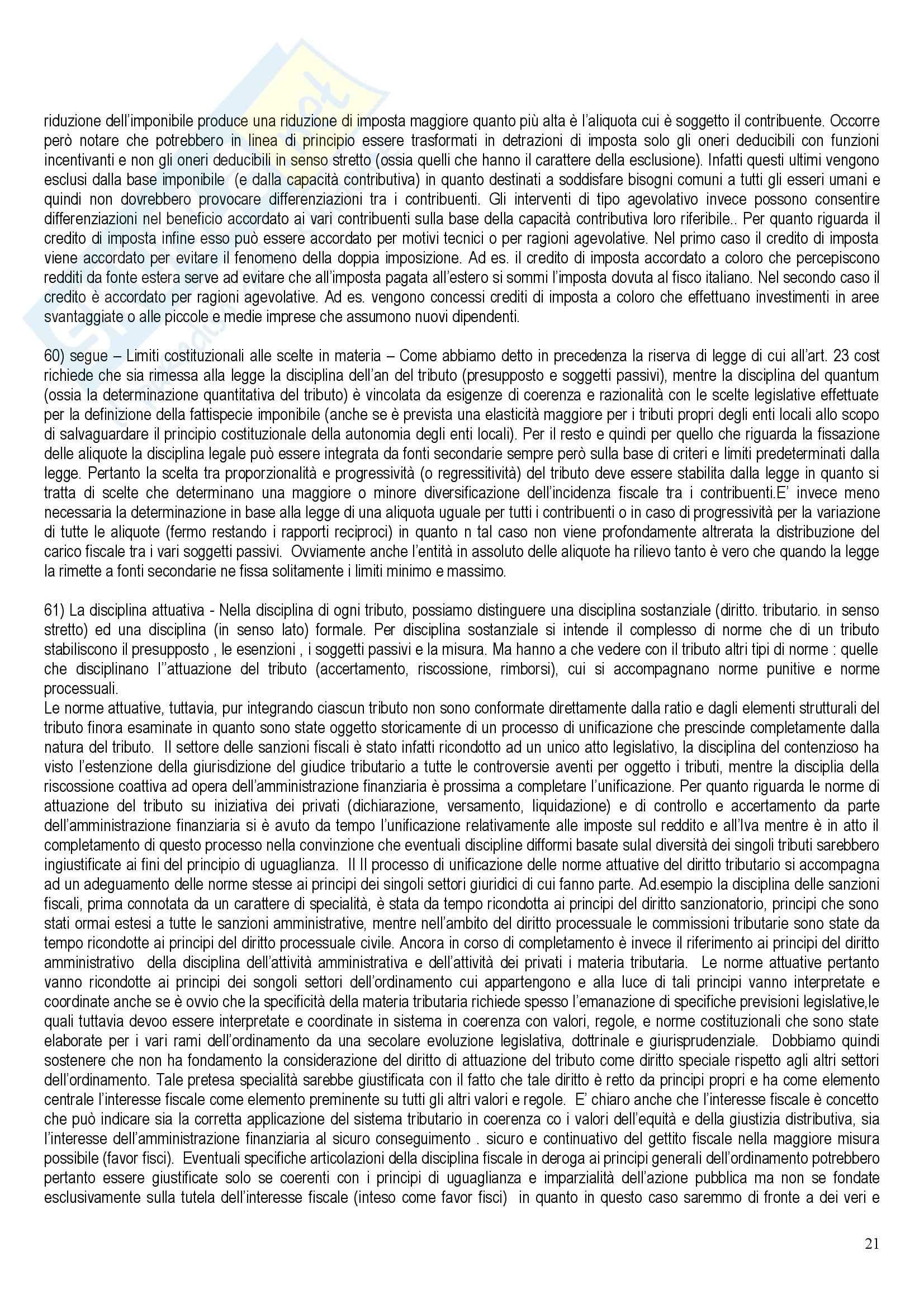 Riassunto esame Diritto Tributario, prof. Fedele, libro consigliato Appunti dalle Lezioni di Diritto Tributario Pag. 21