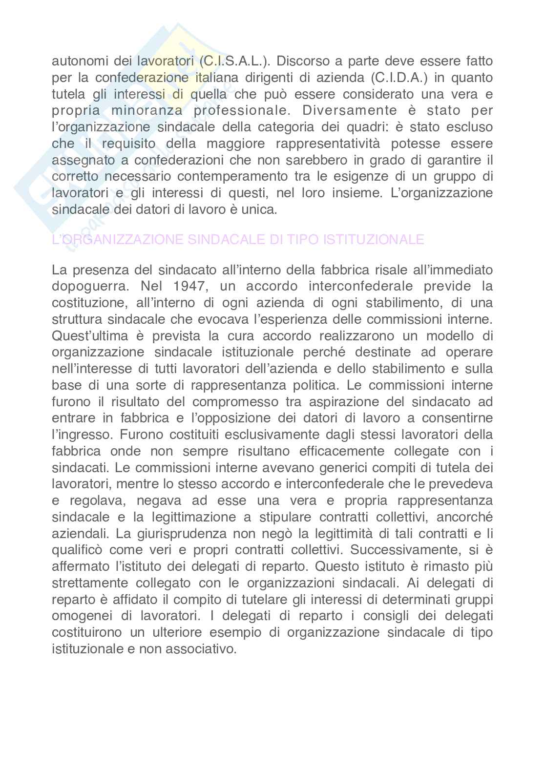 Riassunto esame Diritto del lavoro, Prof. Maio Valerio, libro consigliato Diritto del lavoro , Persiani Pag. 11