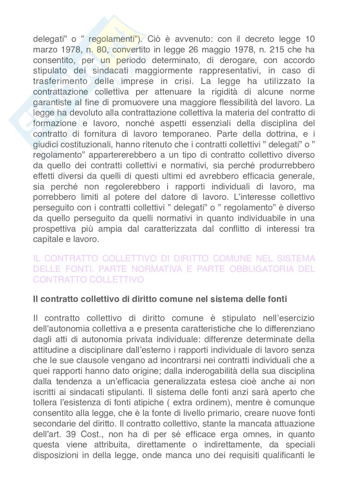 Riassunto esame Diritto del lavoro, Prof. Maio Valerio, libro consigliato Diritto del lavoro , Persiani Pag. 26