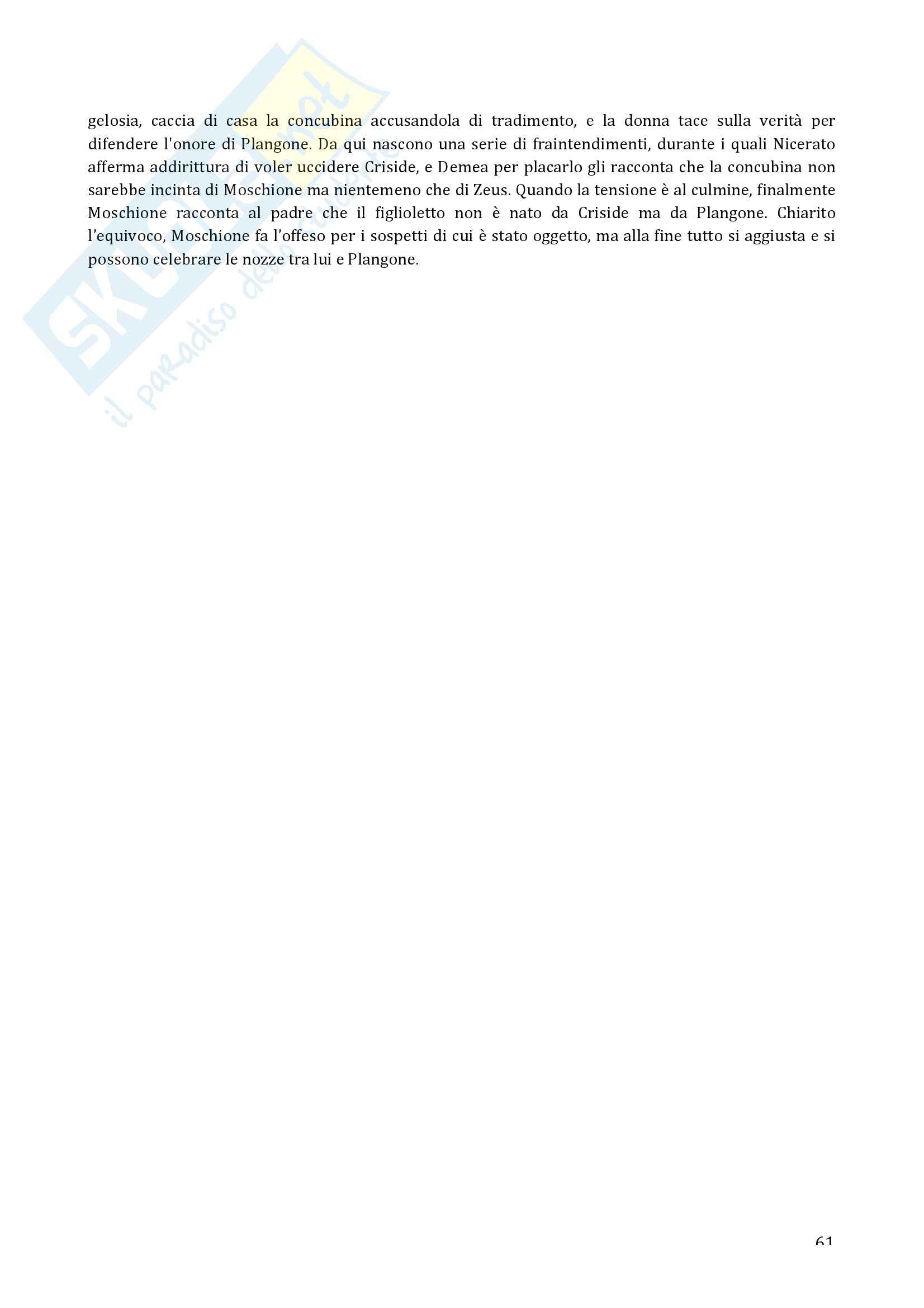Riassunto esame Storia del Teatro Greco e Latino, prof. Puppini, libro consigliato Il Teatro dei Greci di Susanetti Pag. 61
