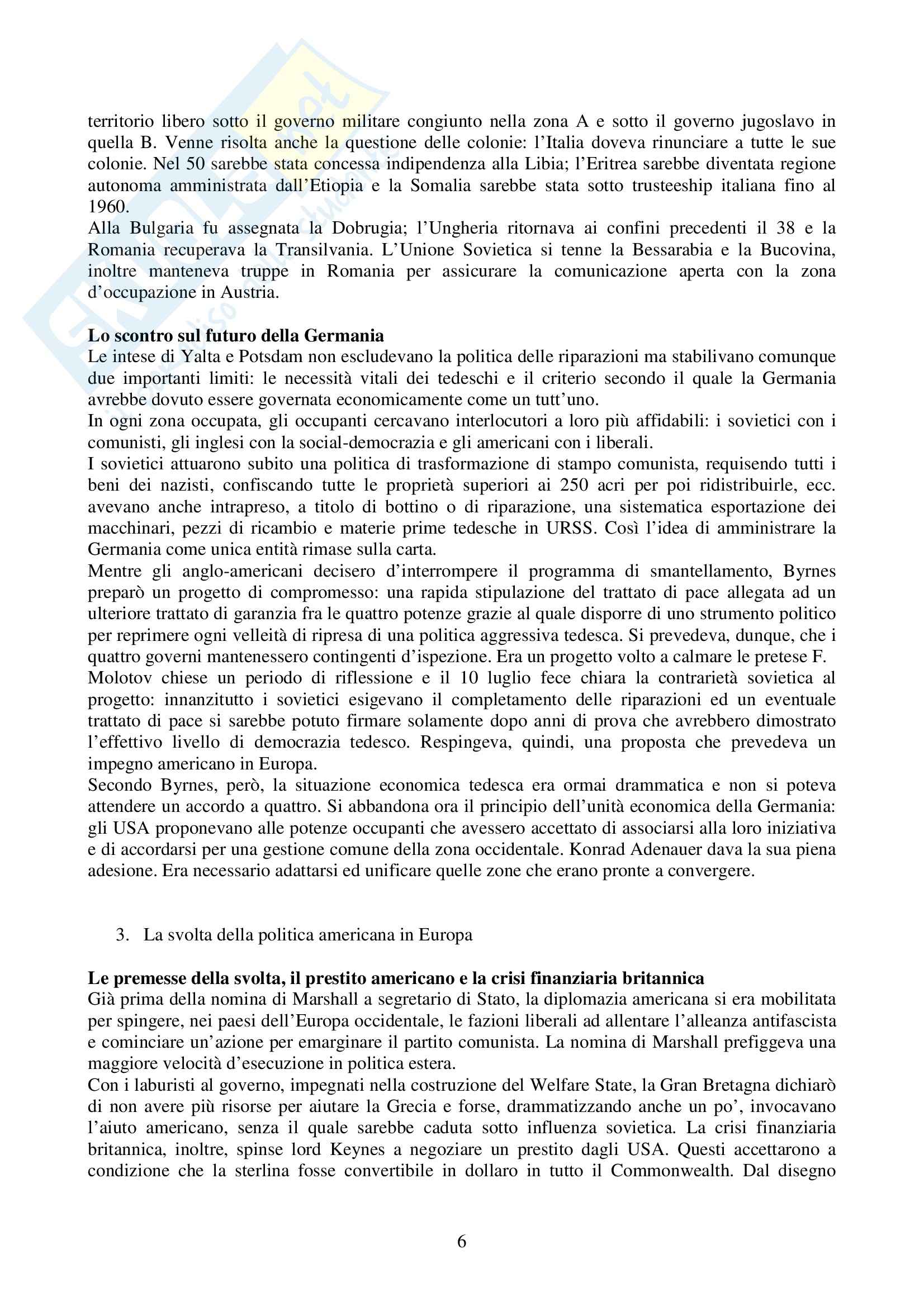 Riassunto esame Storia delle Relazioni Internazionali, prof. Nuti, libro consigliato Storia delle Relazioni Internazionali, di Nolfo Pag. 6