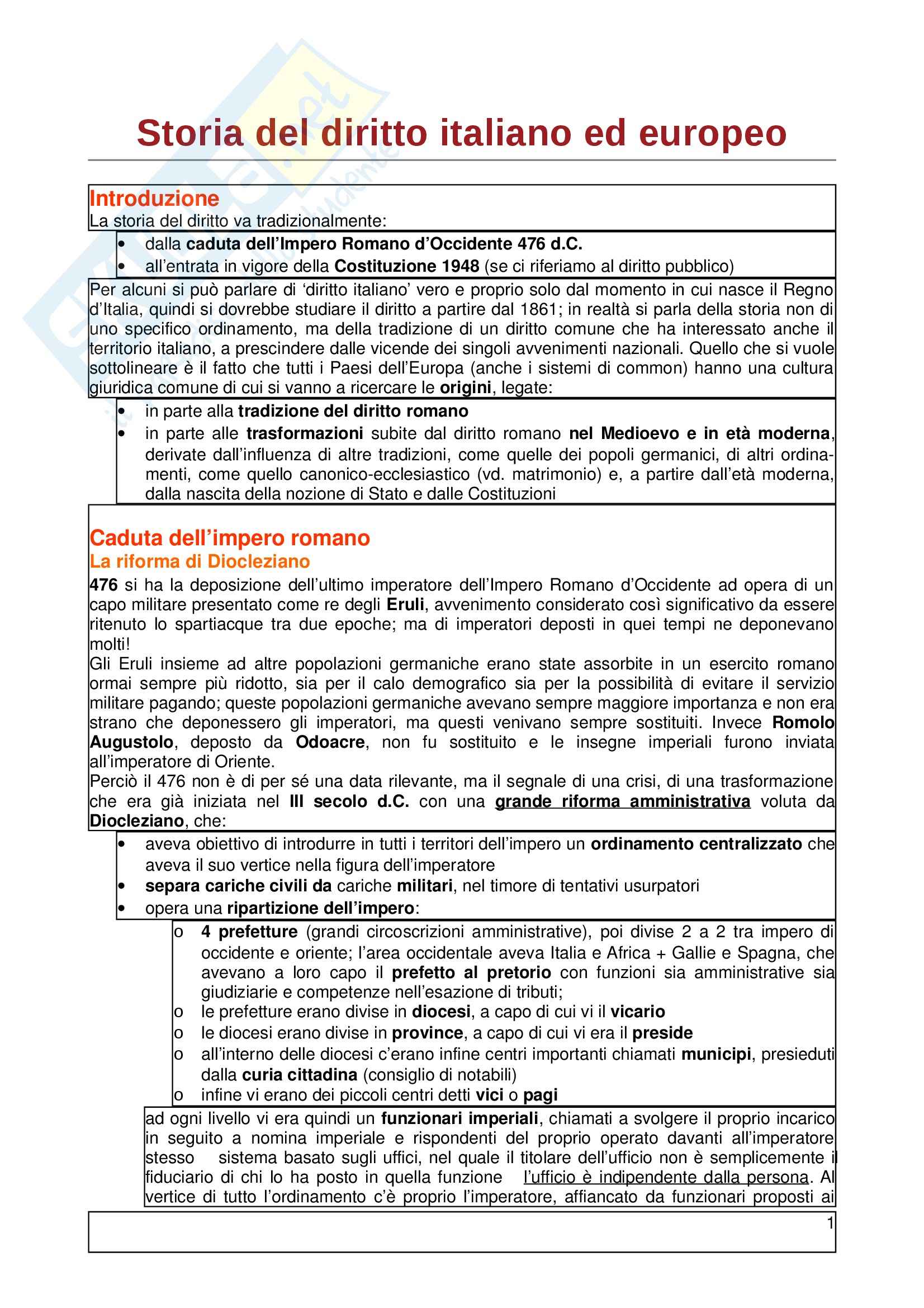 Lezioni, Storia del diritto Pag. 1