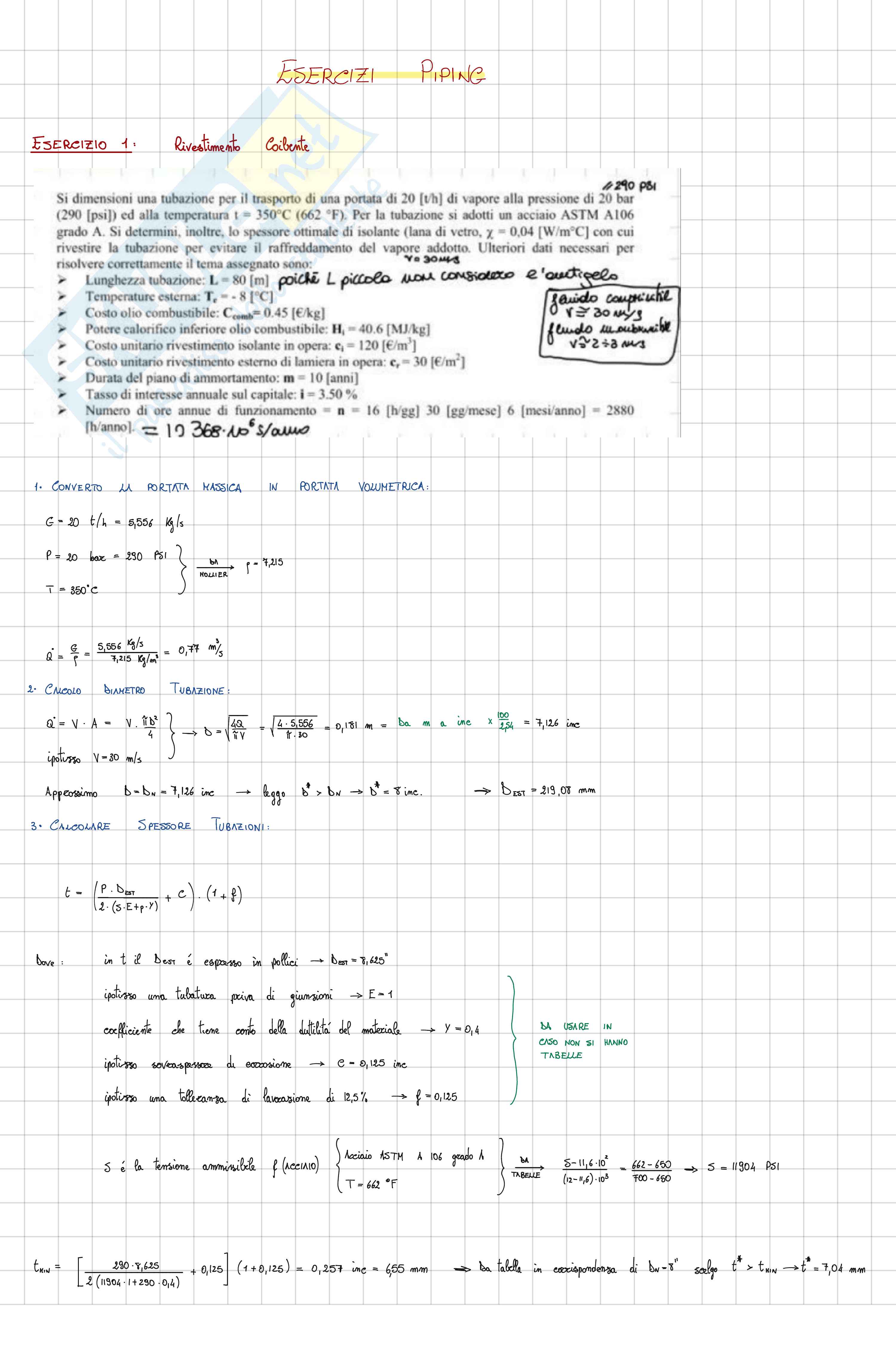 Esercizi Impianti meccanici Pag. 1