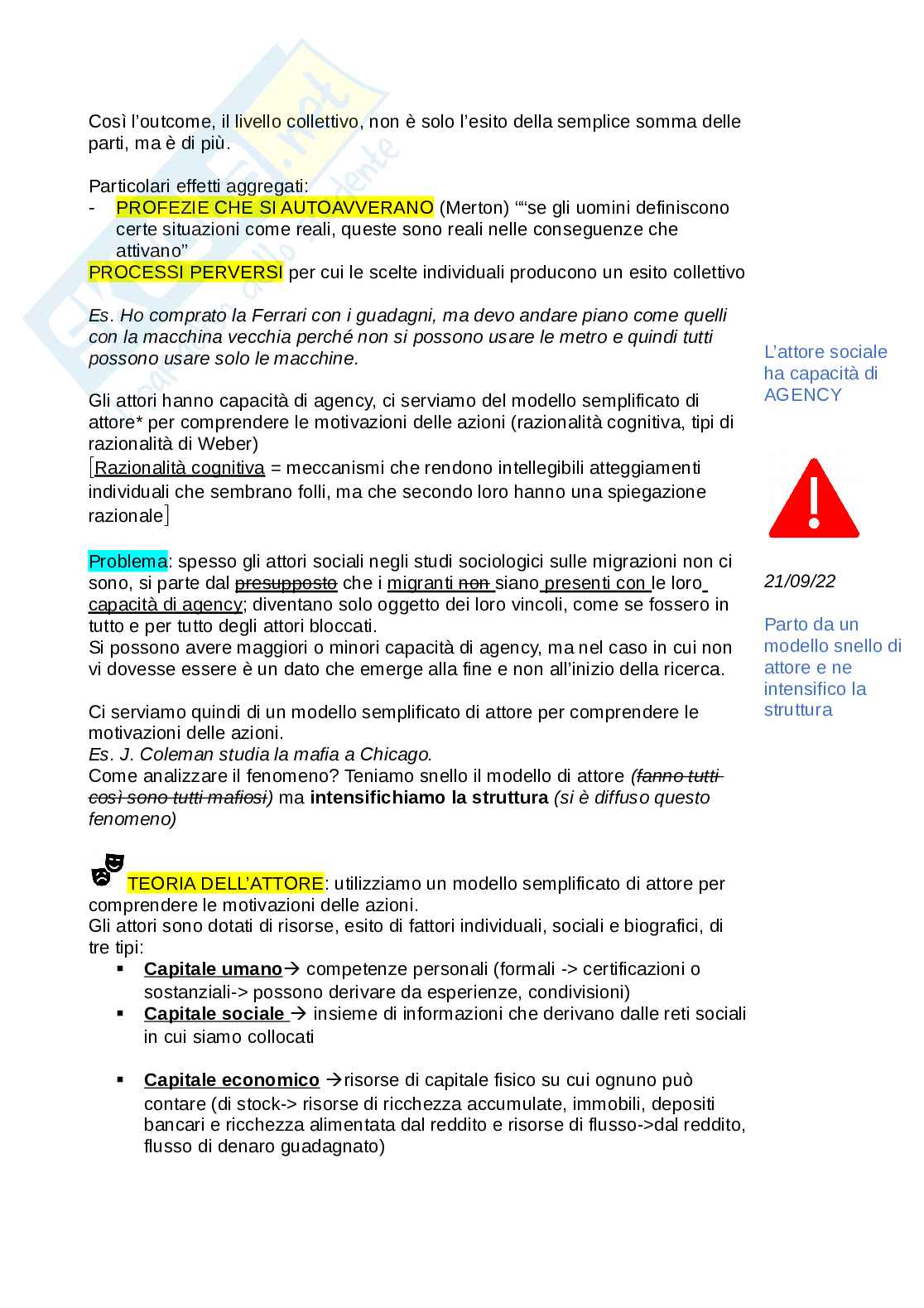 Sociologia dei processi migratori Pag. 2