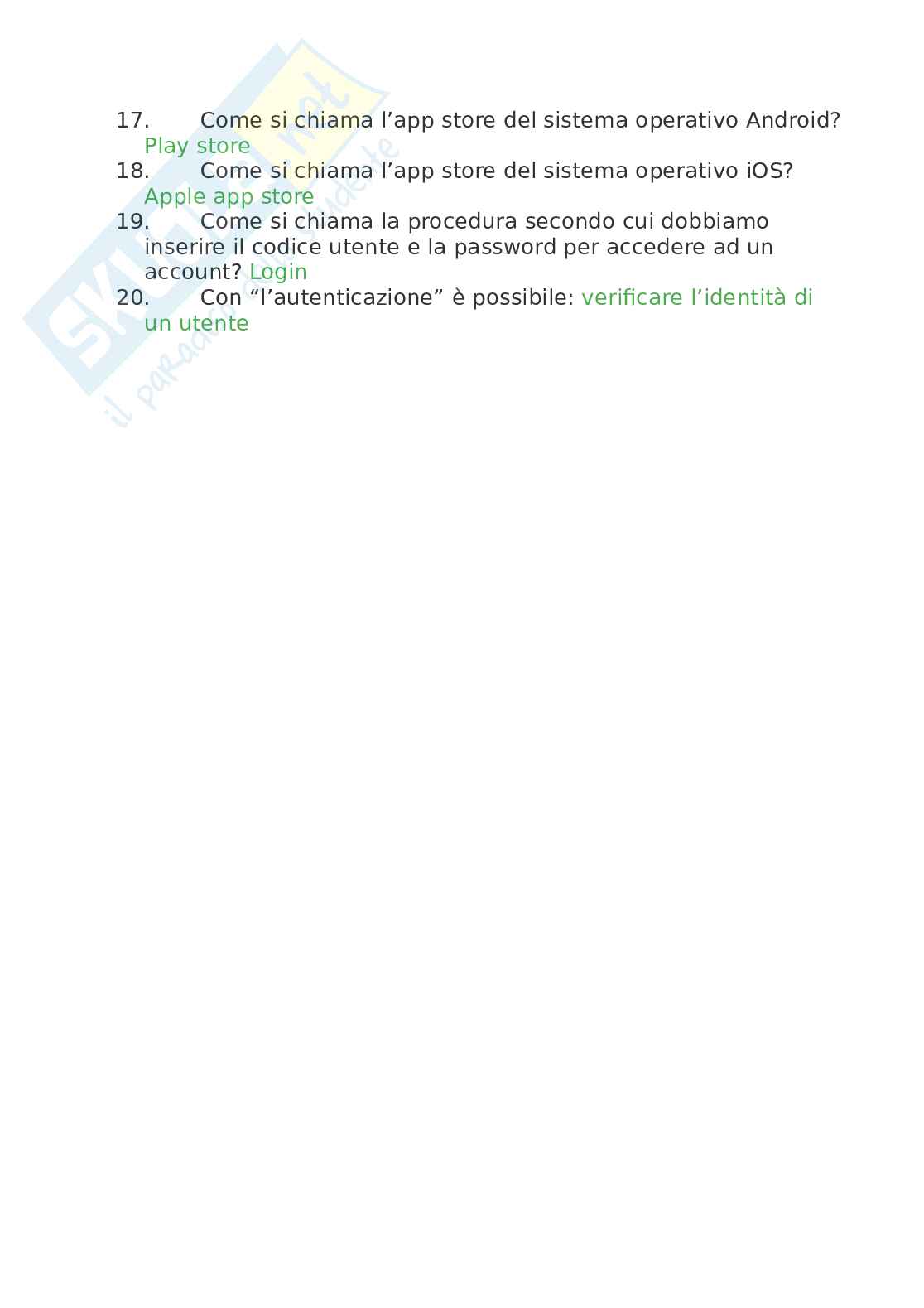 Risposte Eipass 7 moduli - modulo 4: sicurezza Informatica e protezione Dati. Aggiornato e completo. In ordine Pag. 2