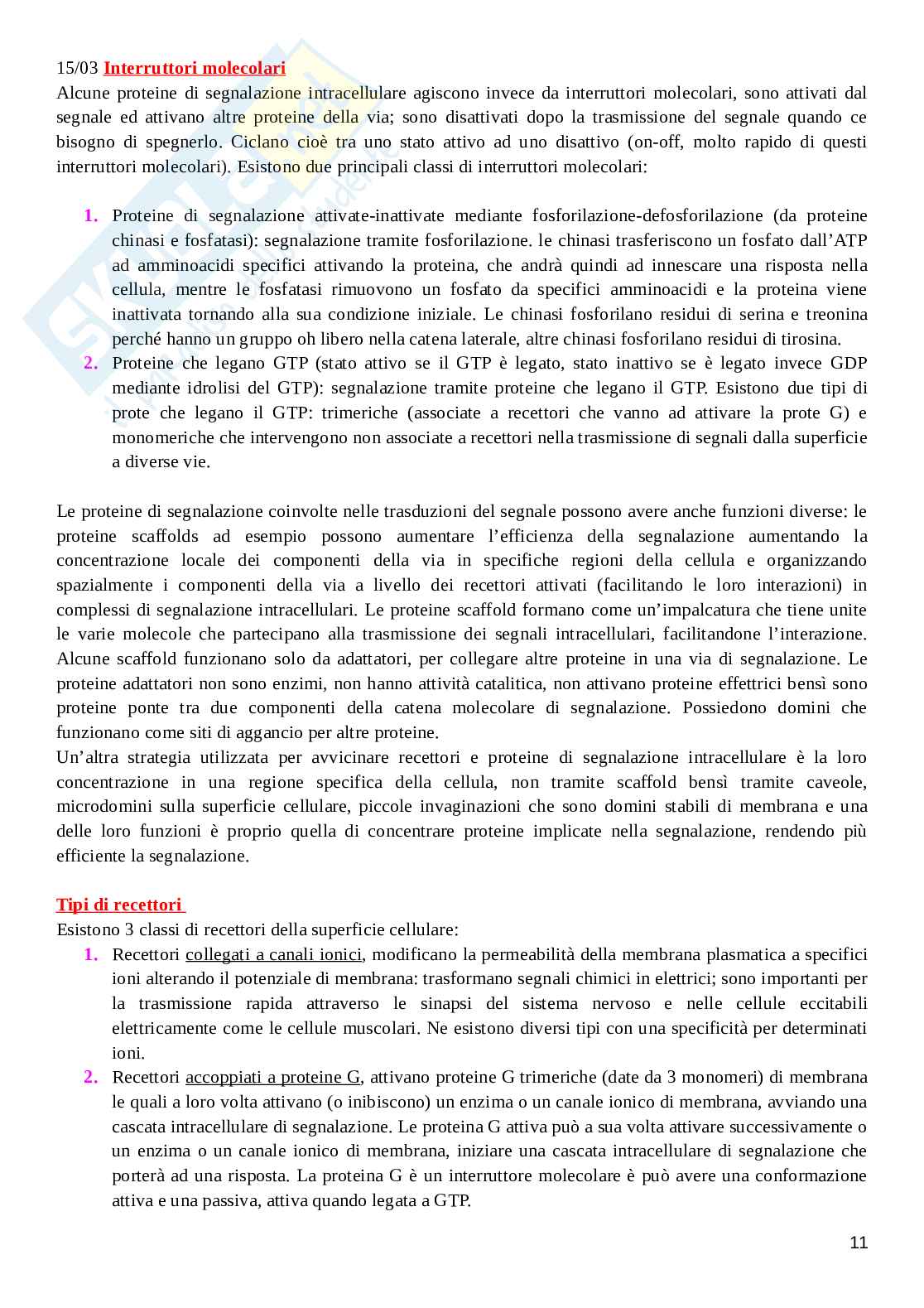 Biologia cellulare Pag. 11