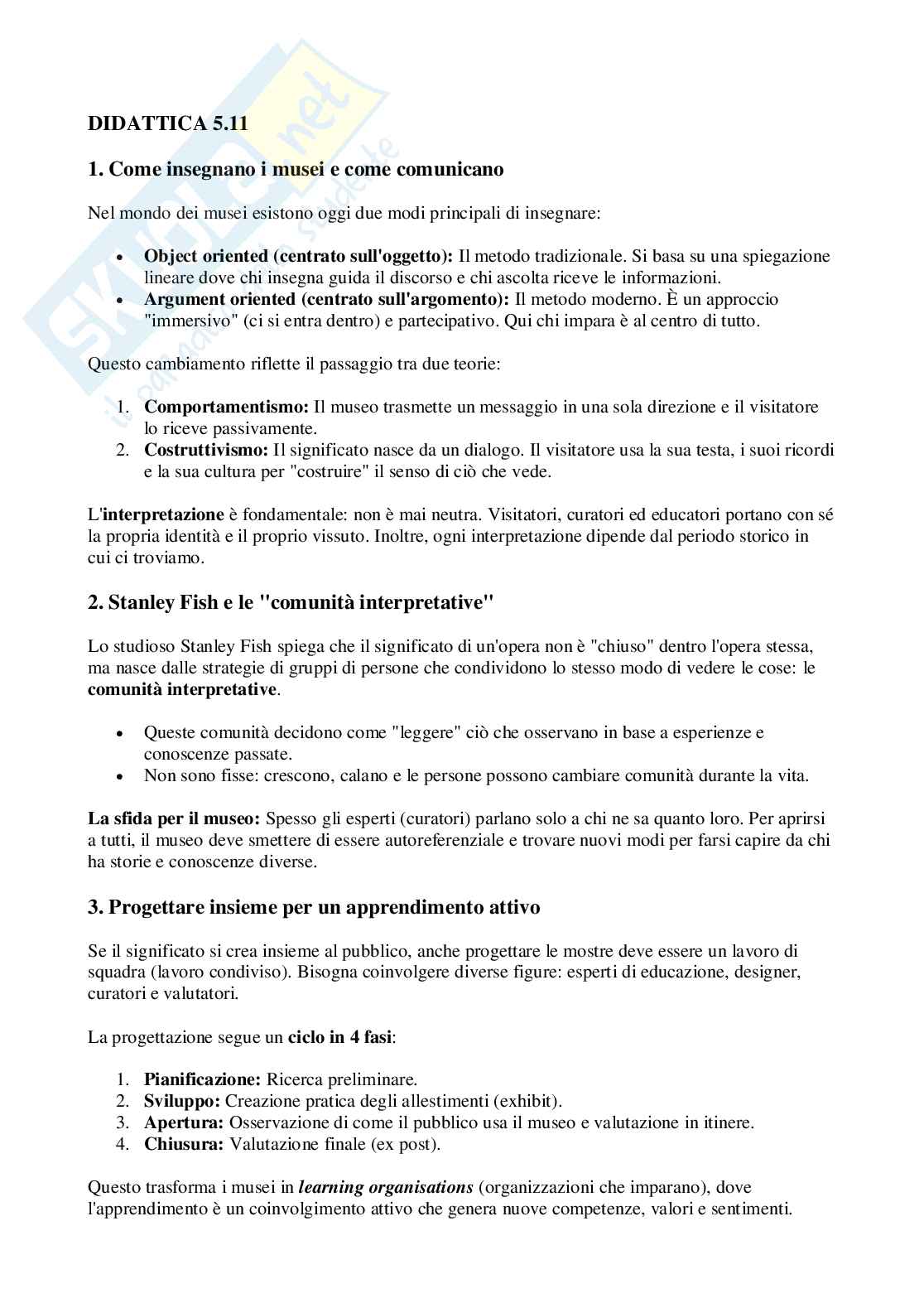 Riassunto esame Didattica del museo e del patrimonio culturale, Prof. Angiolella Letizia, libro consigliato Cultura, turismo, territorio, Tamma Pag. 1