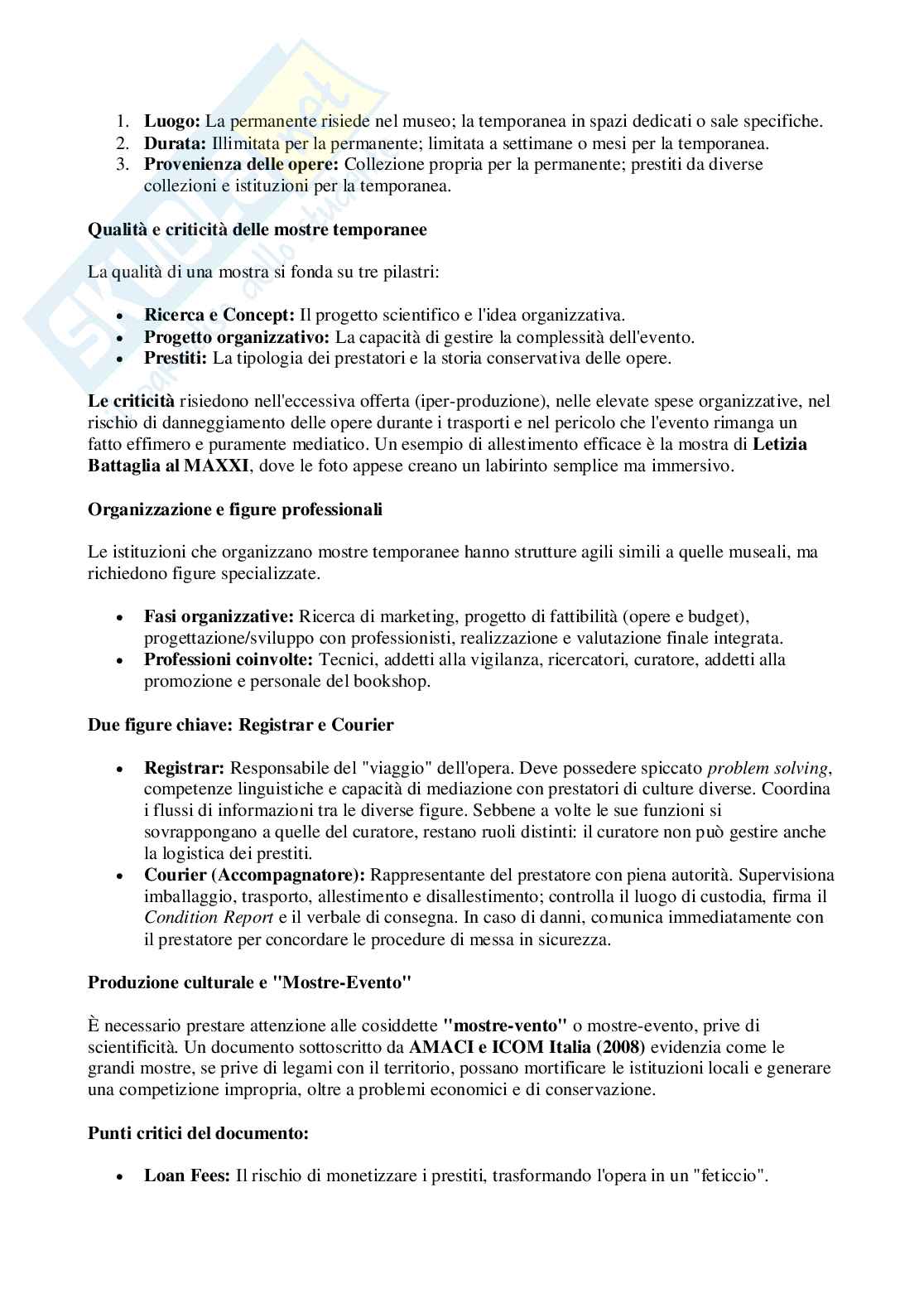 Riassunto esame Didattica del museo e del patrimonio culturale, Prof. Angiolella Letizia, libro consigliato Cultura, turismo, territorio, Tamma Pag. 11