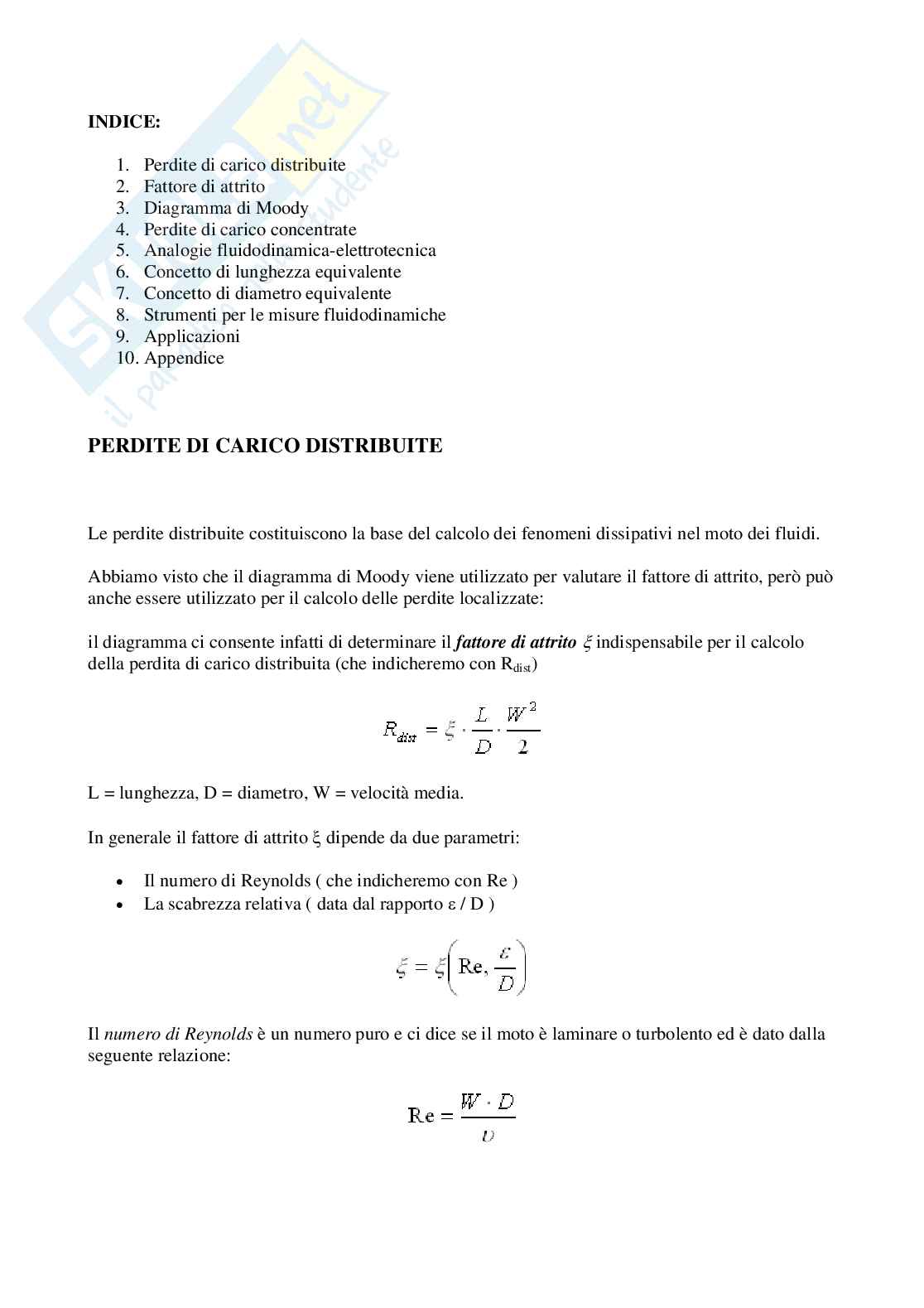 Perdite di carico Pag. 1