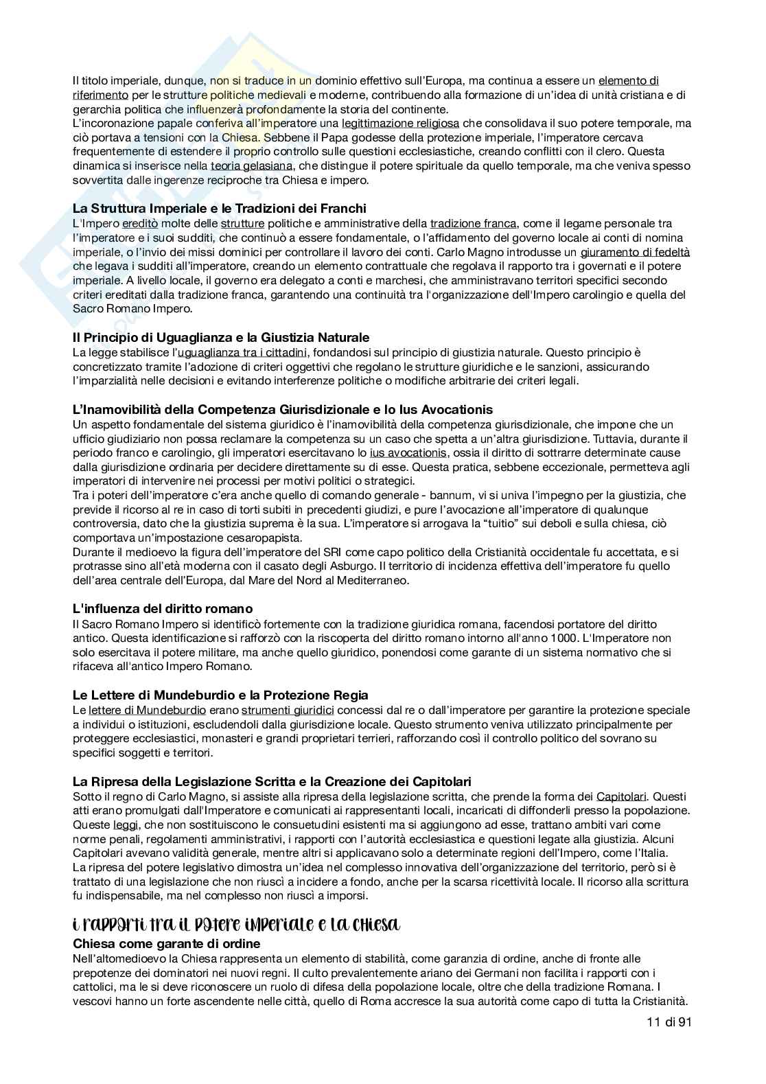 Riassunto esame Storia del diritto europeo, Prof. Caterina Bonzo, libro consigliato Elementi di storia del diritto europeo, Pene Vidari Pag. 11