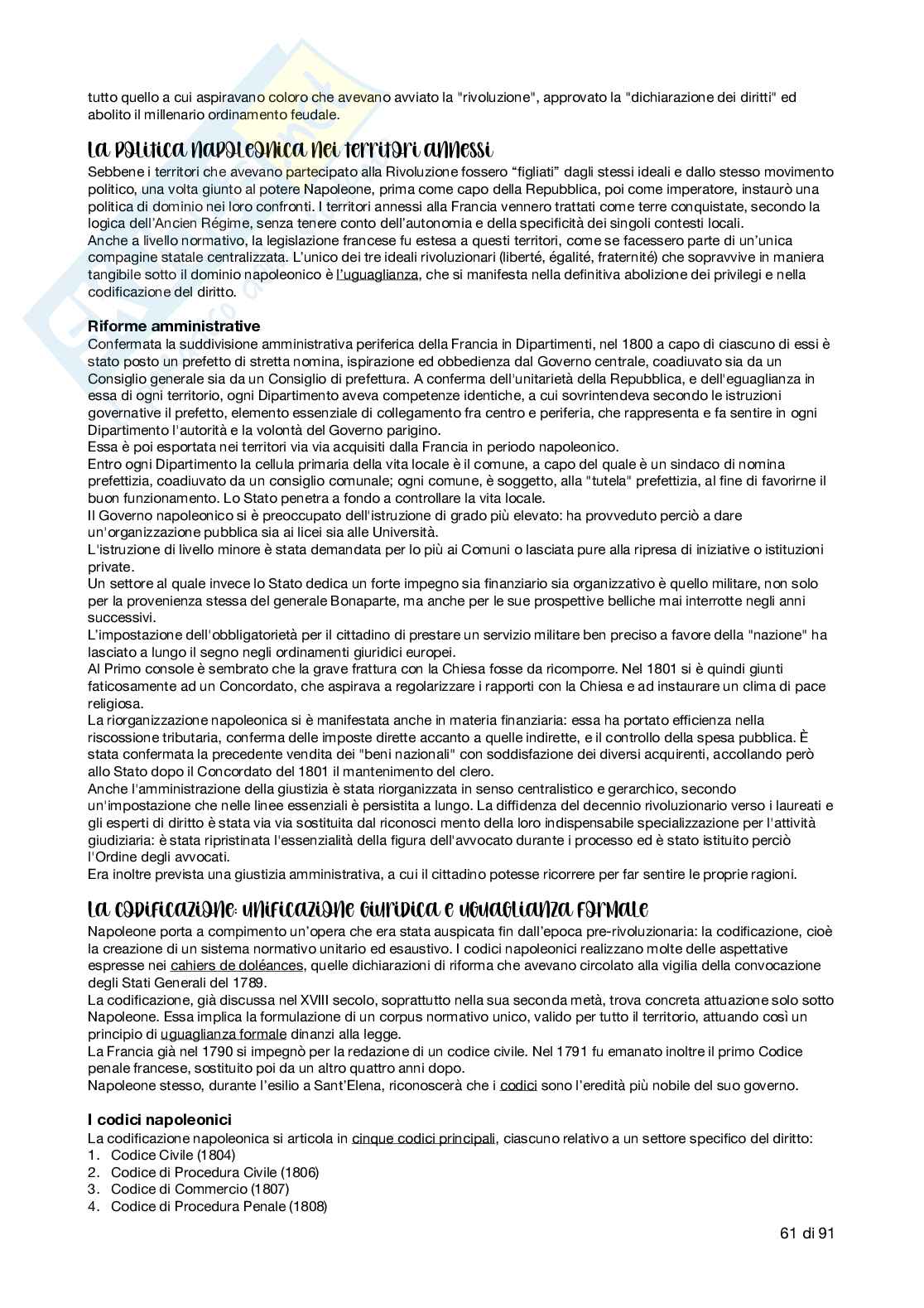 Riassunto esame Storia del diritto europeo, Prof. Caterina Bonzo, libro consigliato Elementi di storia del diritto europeo, Pene Vidari Pag. 61