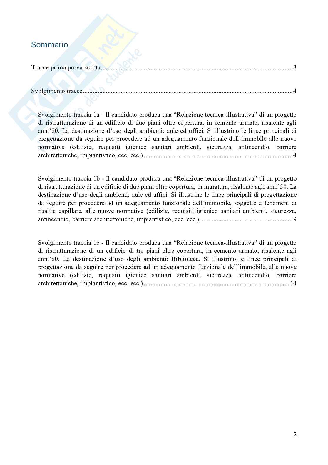 Tracce svolte concorso istruttore tecnico enti locali funzionario tecnico e personale tecnico amministrativo università - svolgimento prima prova scritta Pag. 2