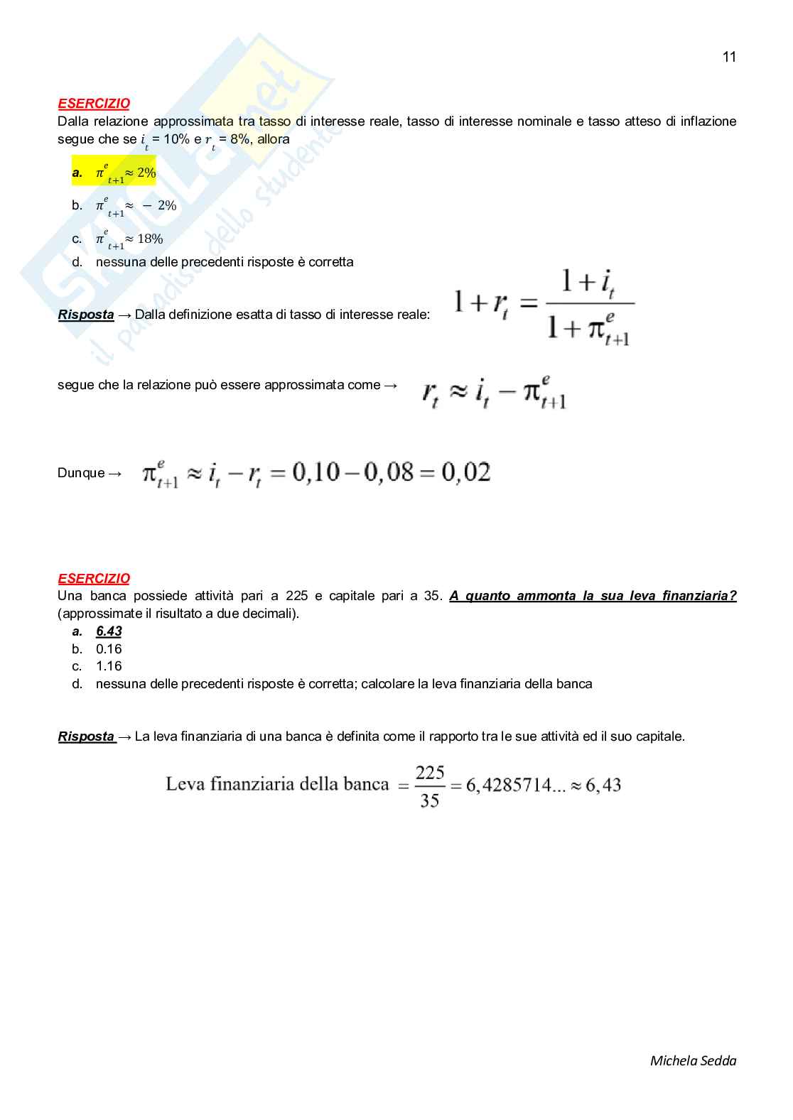 Esercizi Macroeconomia Pag. 11