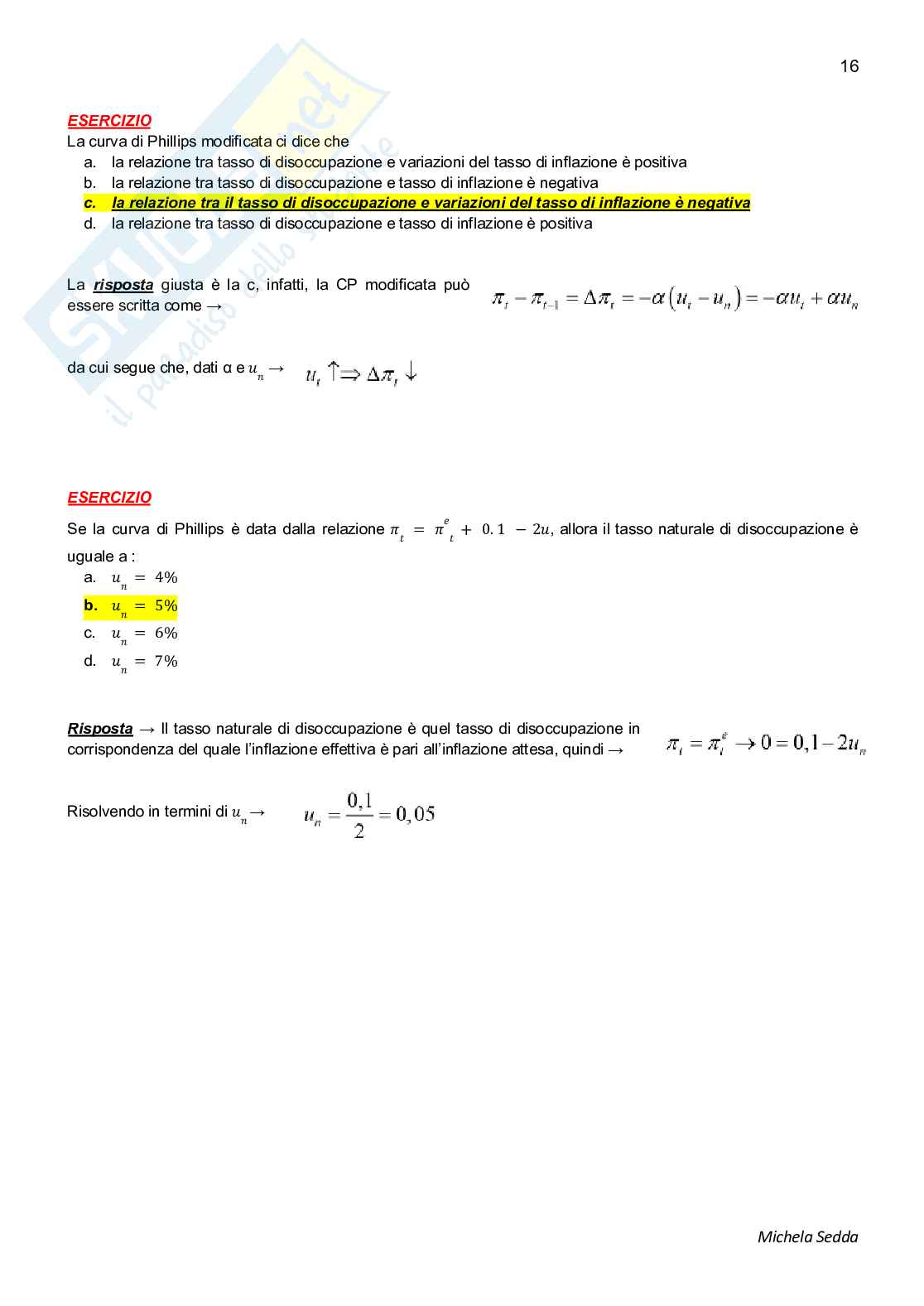 Esercizi Macroeconomia Pag. 16