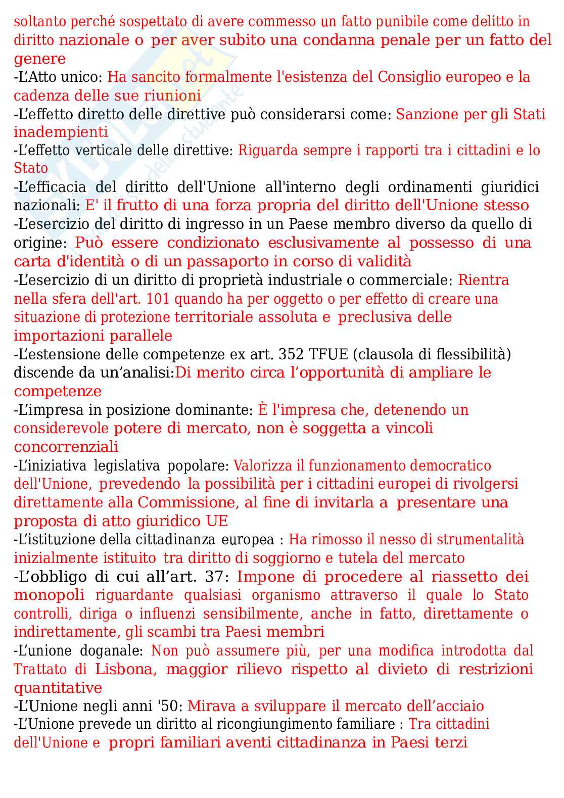 Domande e risposte Diritto comunitario (Ultima versione) Pag. 46