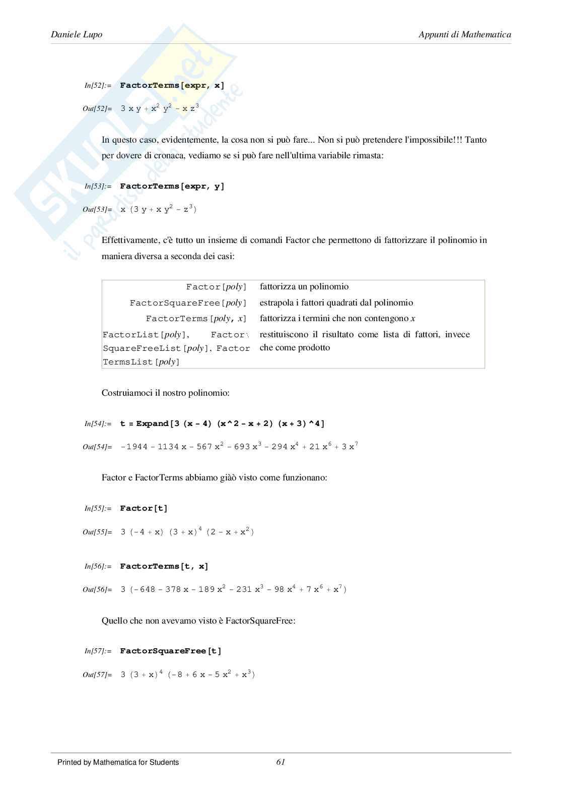 Manuale di Mathematica 02 Pag. 11