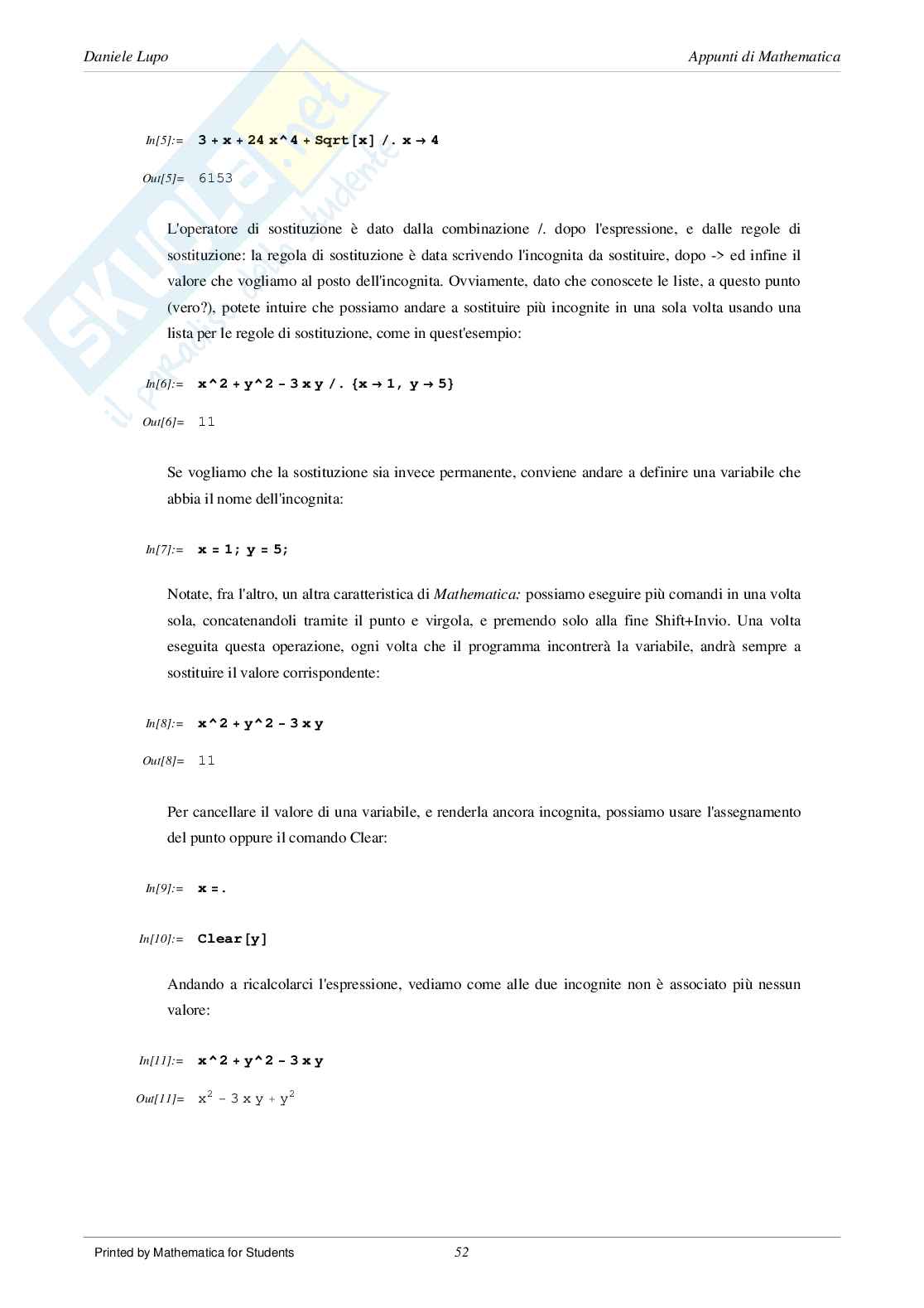 Manuale di Mathematica 02 Pag. 2