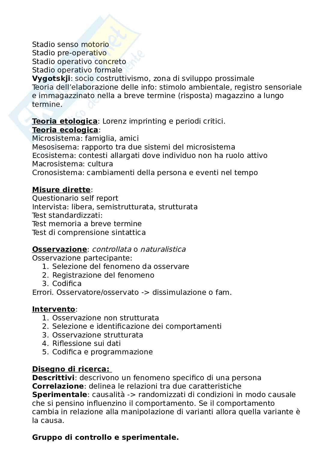 Psicologia dello sviluppo Pag. 2