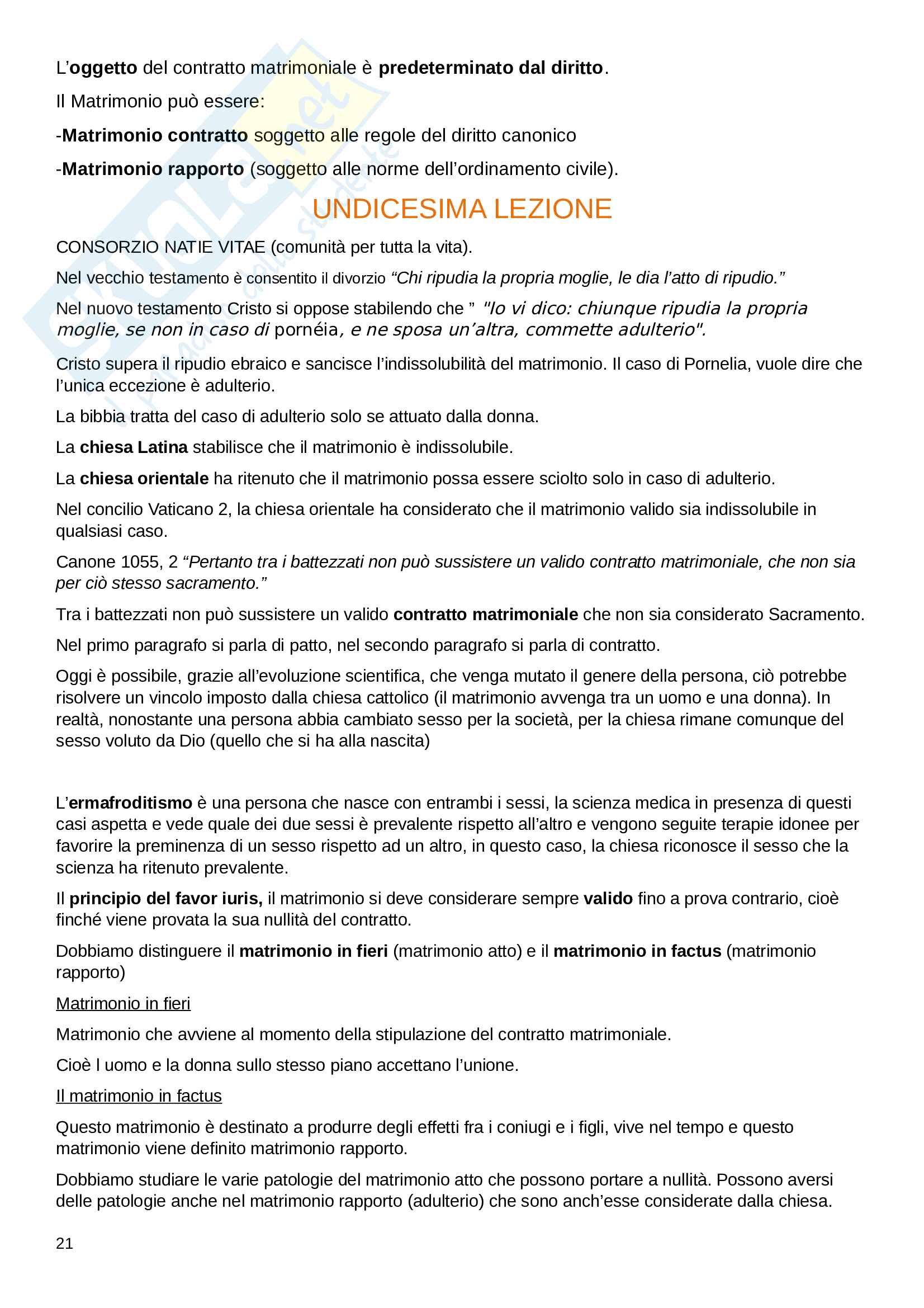 Diritto Canonico Pag. 21