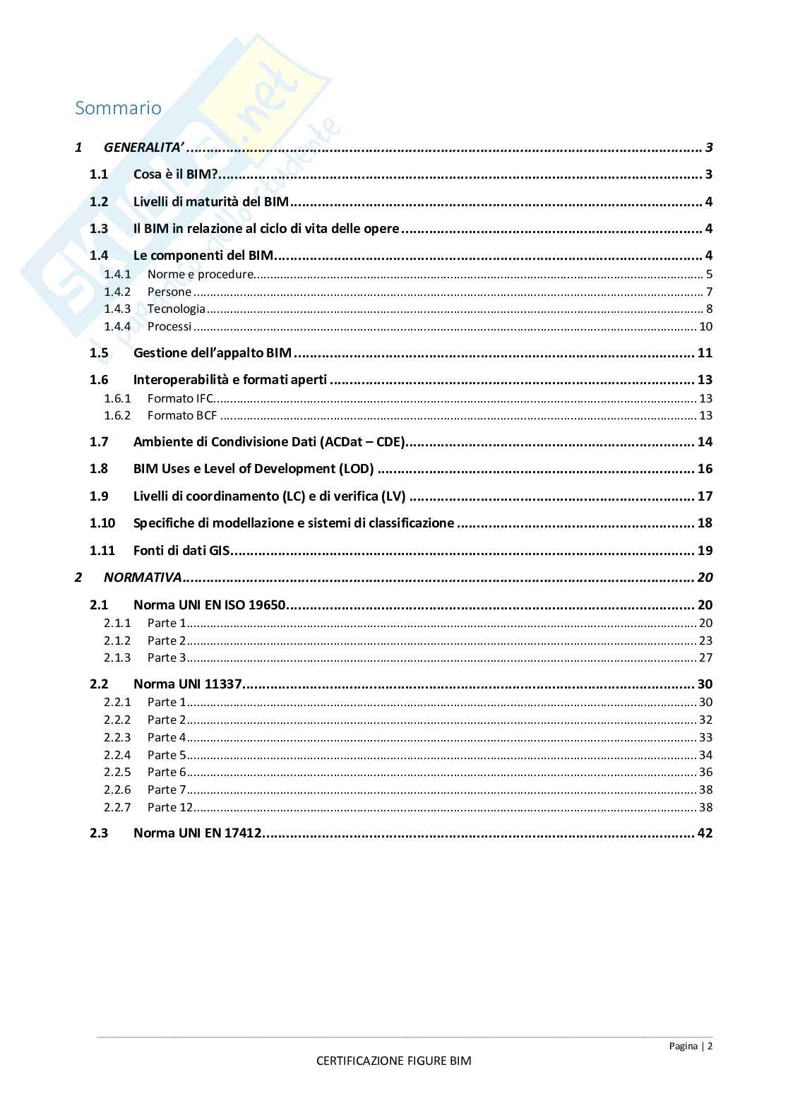 Appunti esame Certificazione BIM Manager-Coordinator-Specialist Pag. 2
