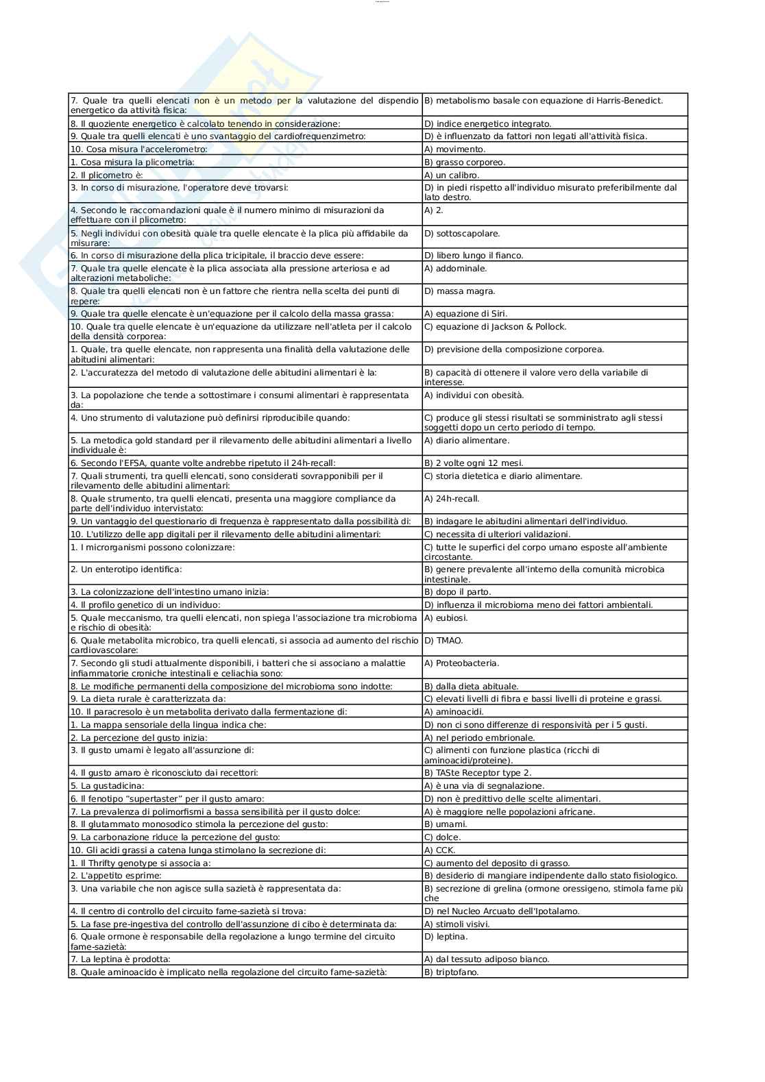 Paniere esame Nutrizione e Endocrinologia Pag. 6