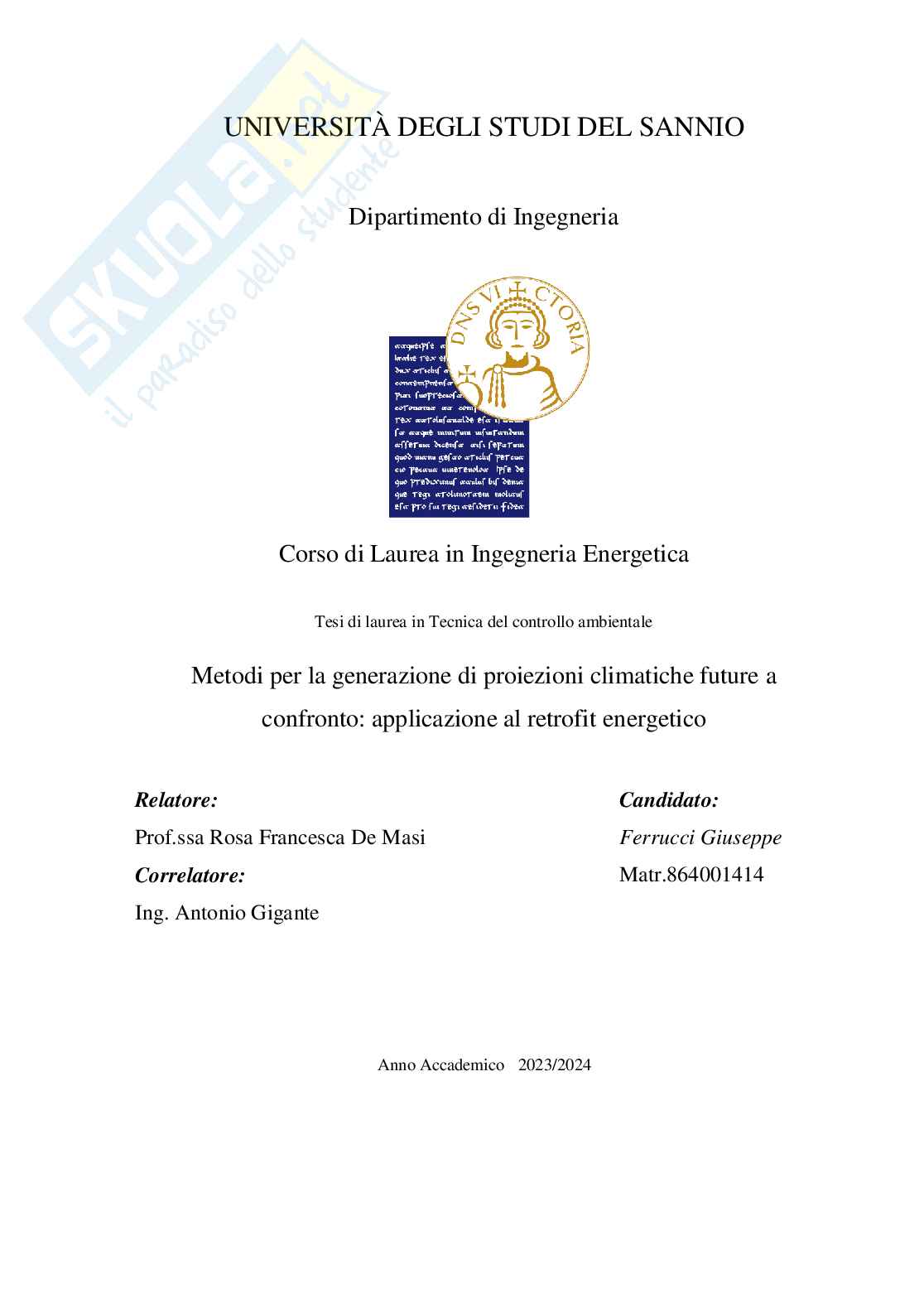 Tesi di laurea in ingegneria energetica  Pag. 1