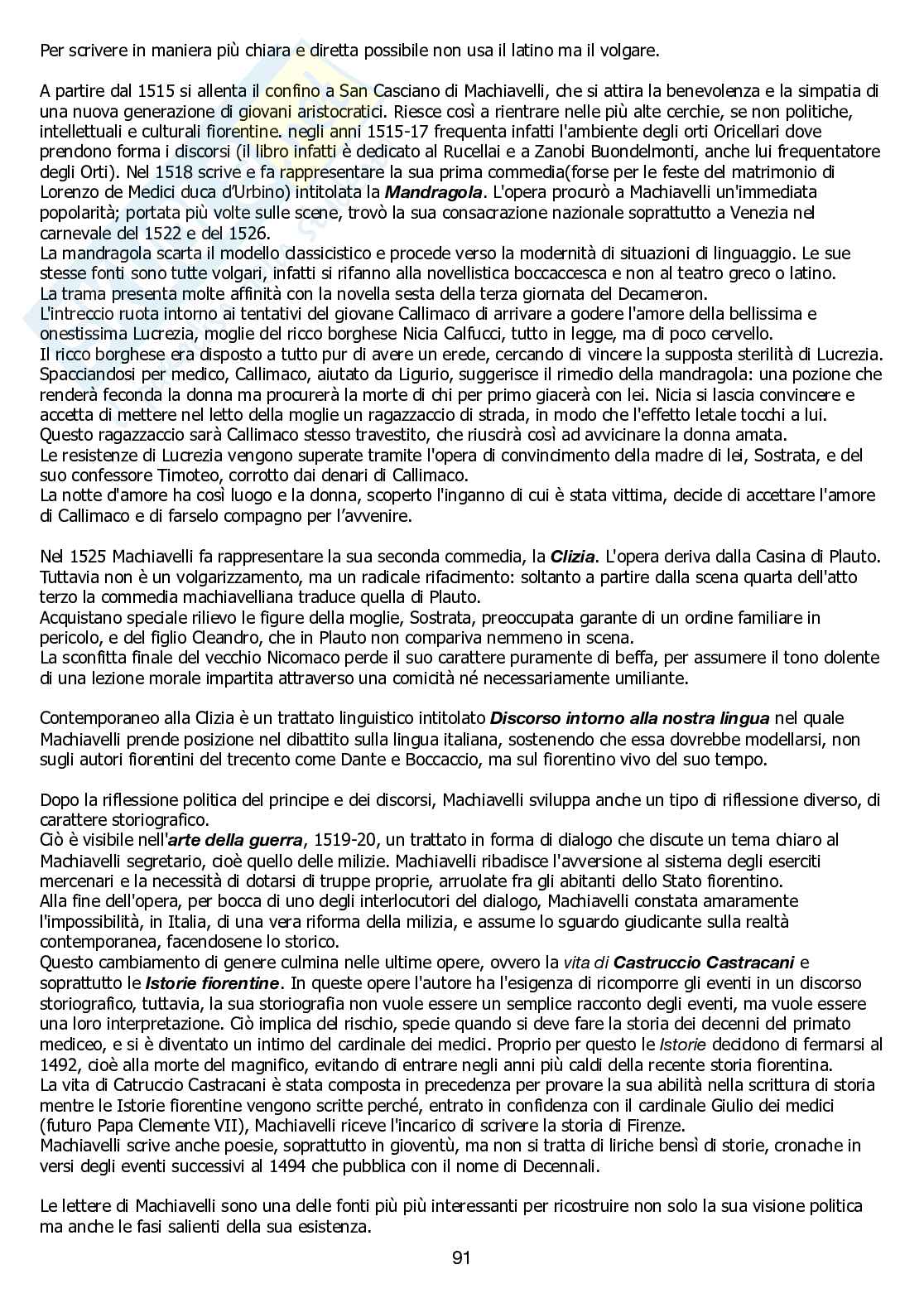 Appunti di Letteratura italiana dalle origini al 500 Pag. 91