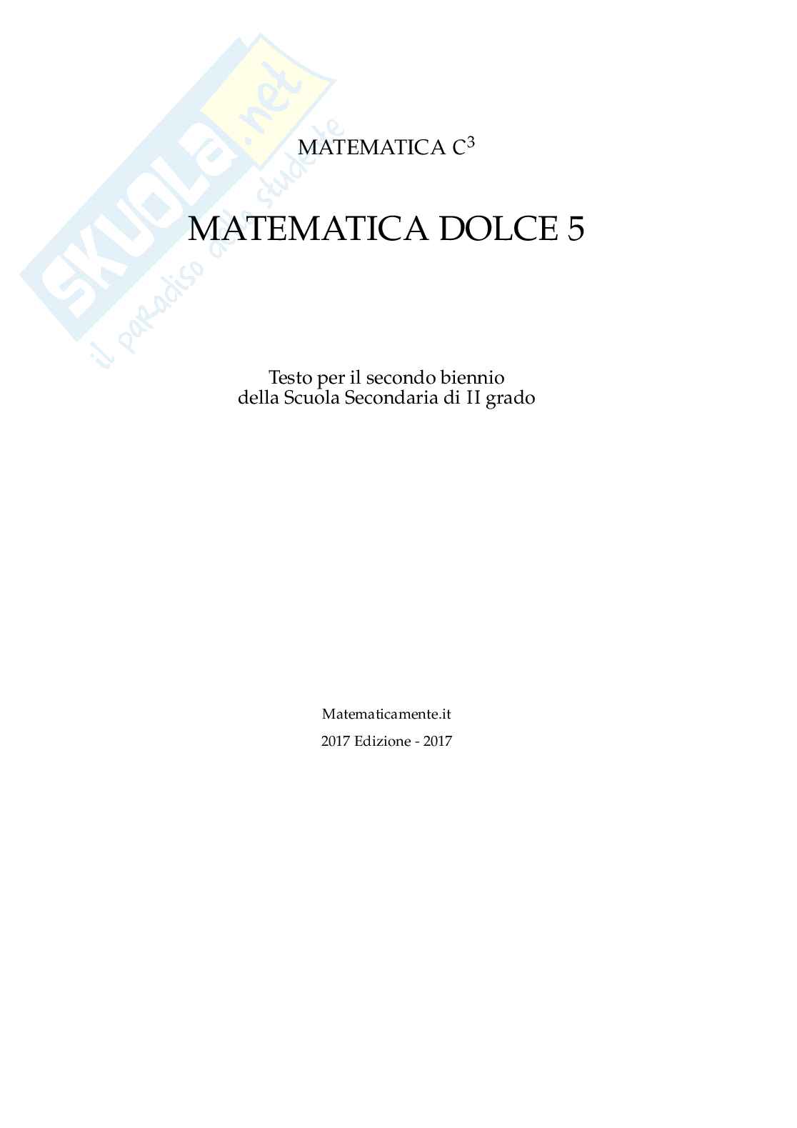 Matematica dolce - Volume 5 - Edizione 2018 Pag. 1