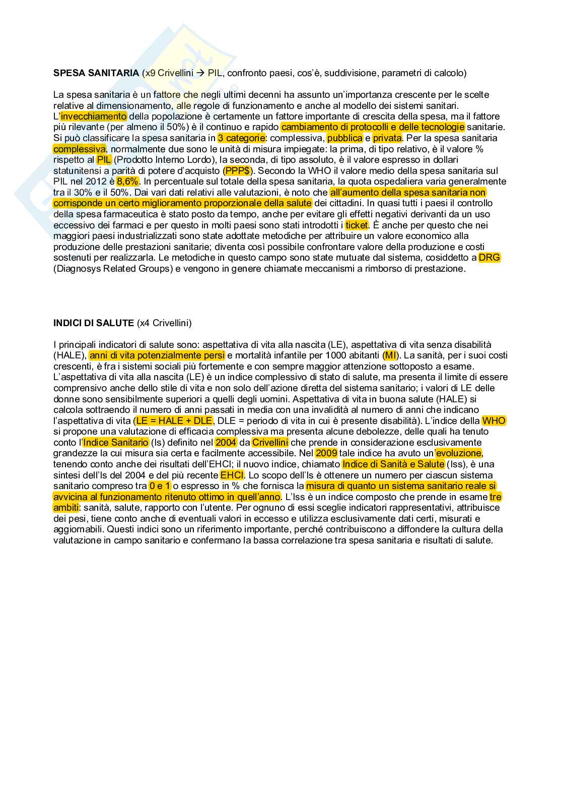 Domande orale e schema paesi Sistemi sanitari Pag. 21