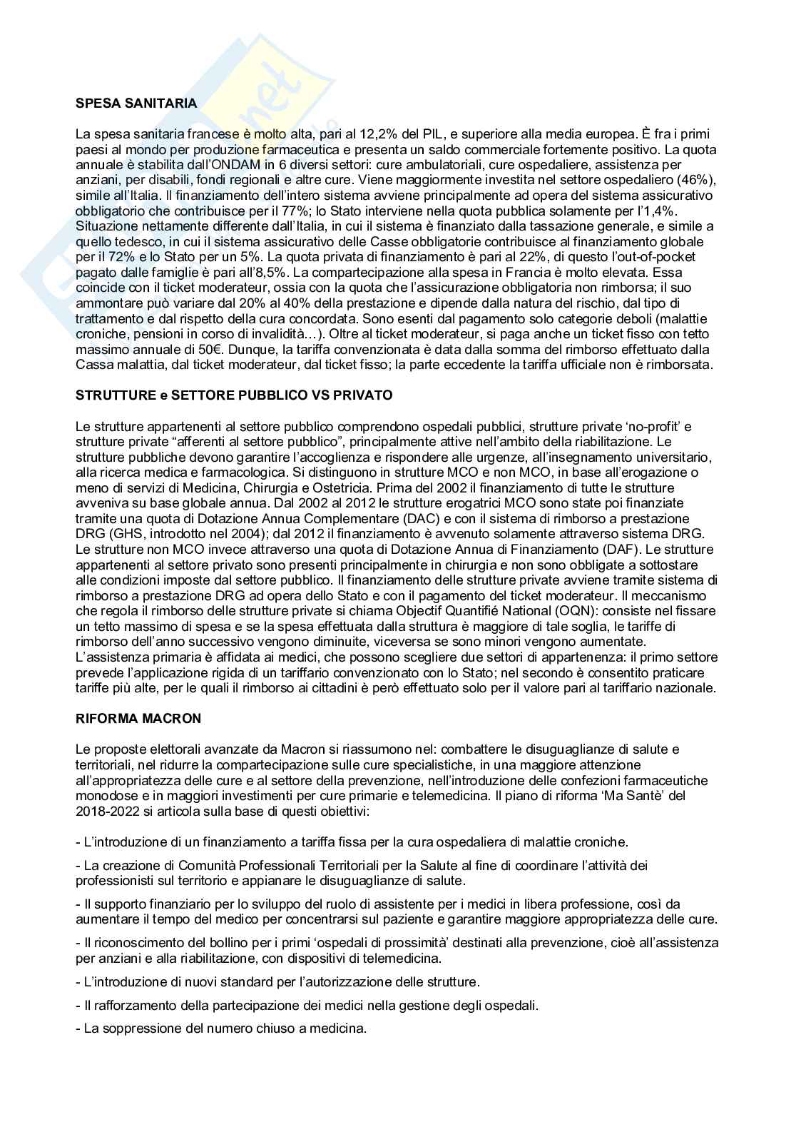 Domande orale e schema paesi Sistemi sanitari Pag. 6