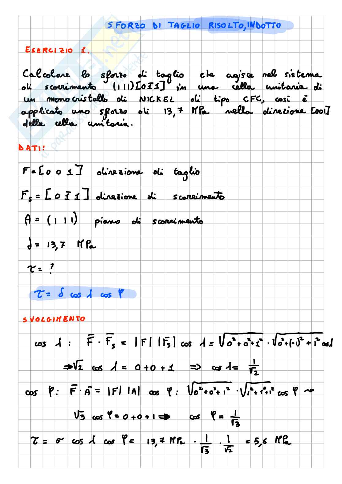 Esercizi su sforzo-deformazione Pag. 1