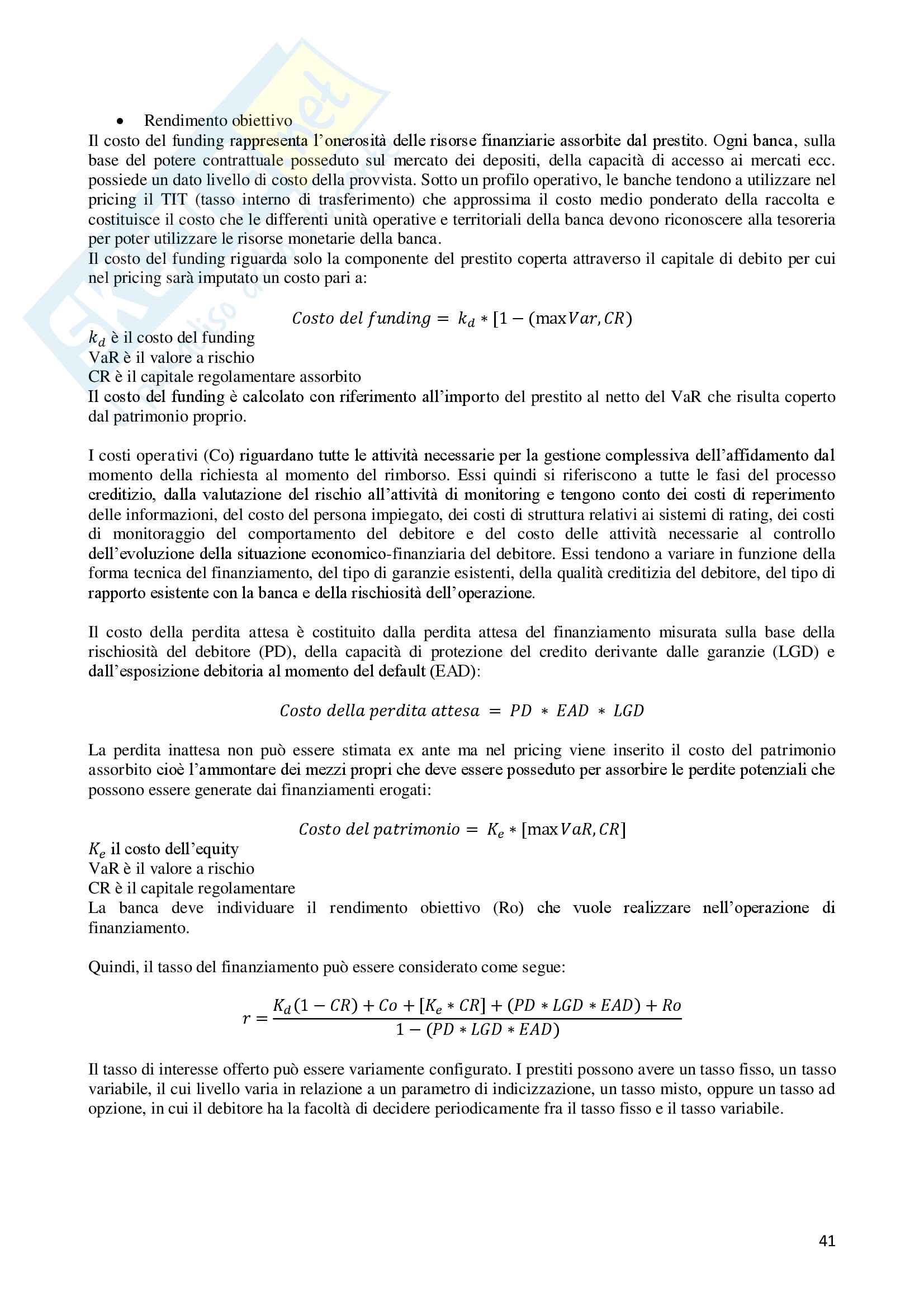 Economia delle Aziende di Credito, prof. Poli Pag. 41