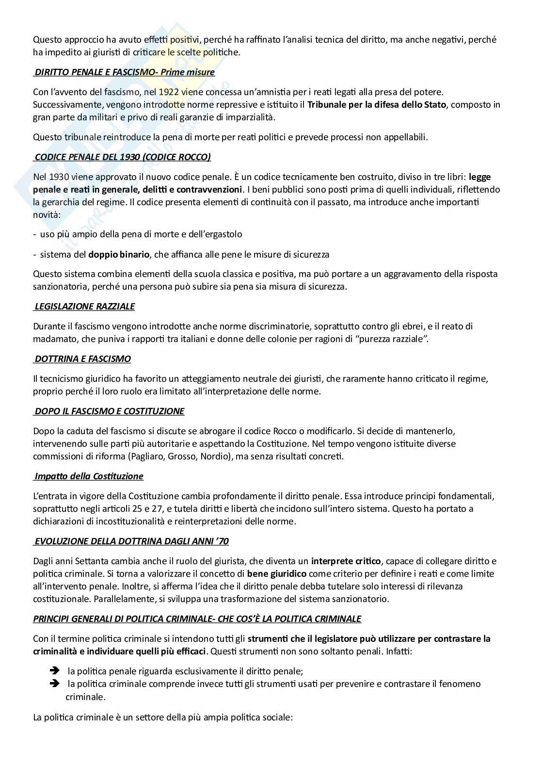 Riassunto esame Diritto penale I, Prof. Pelissero Marco, libro consigliato Manuale di diritto penale , Pelissero Pag. 6