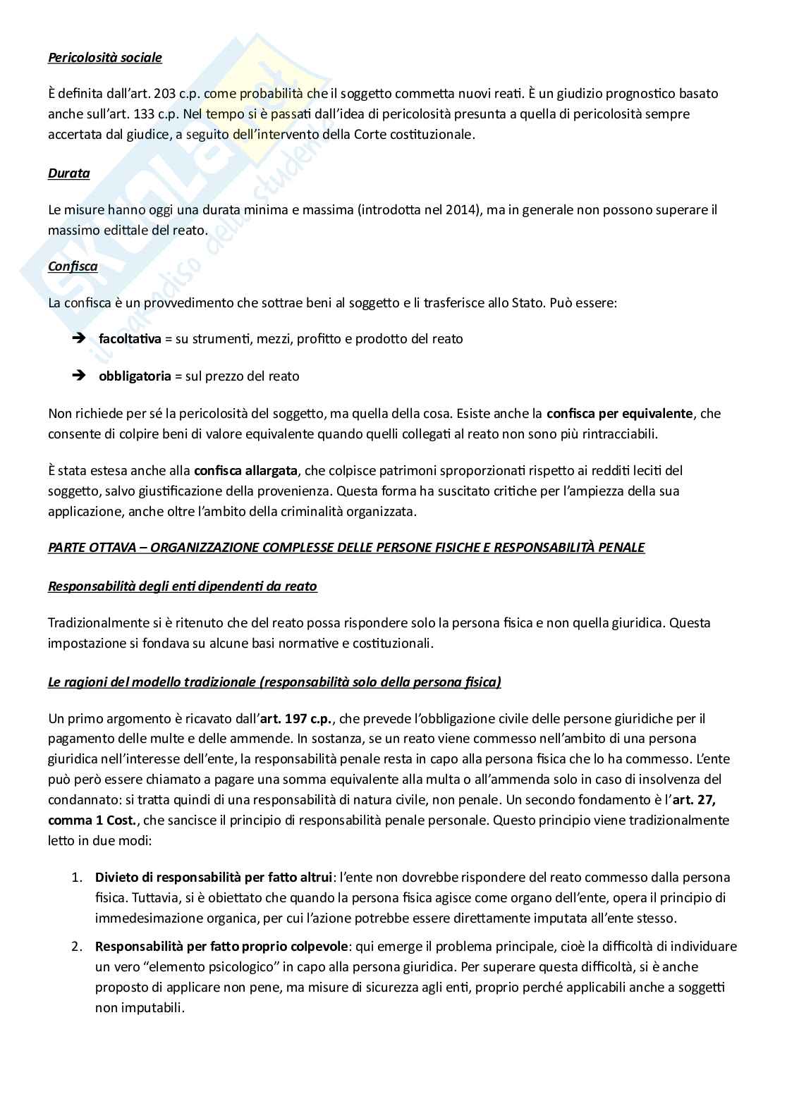 Riassunto esame Diritto penale I, Prof. Pelissero Marco, libro consigliato Manuale di diritto penale , Pelissero Pag. 86
